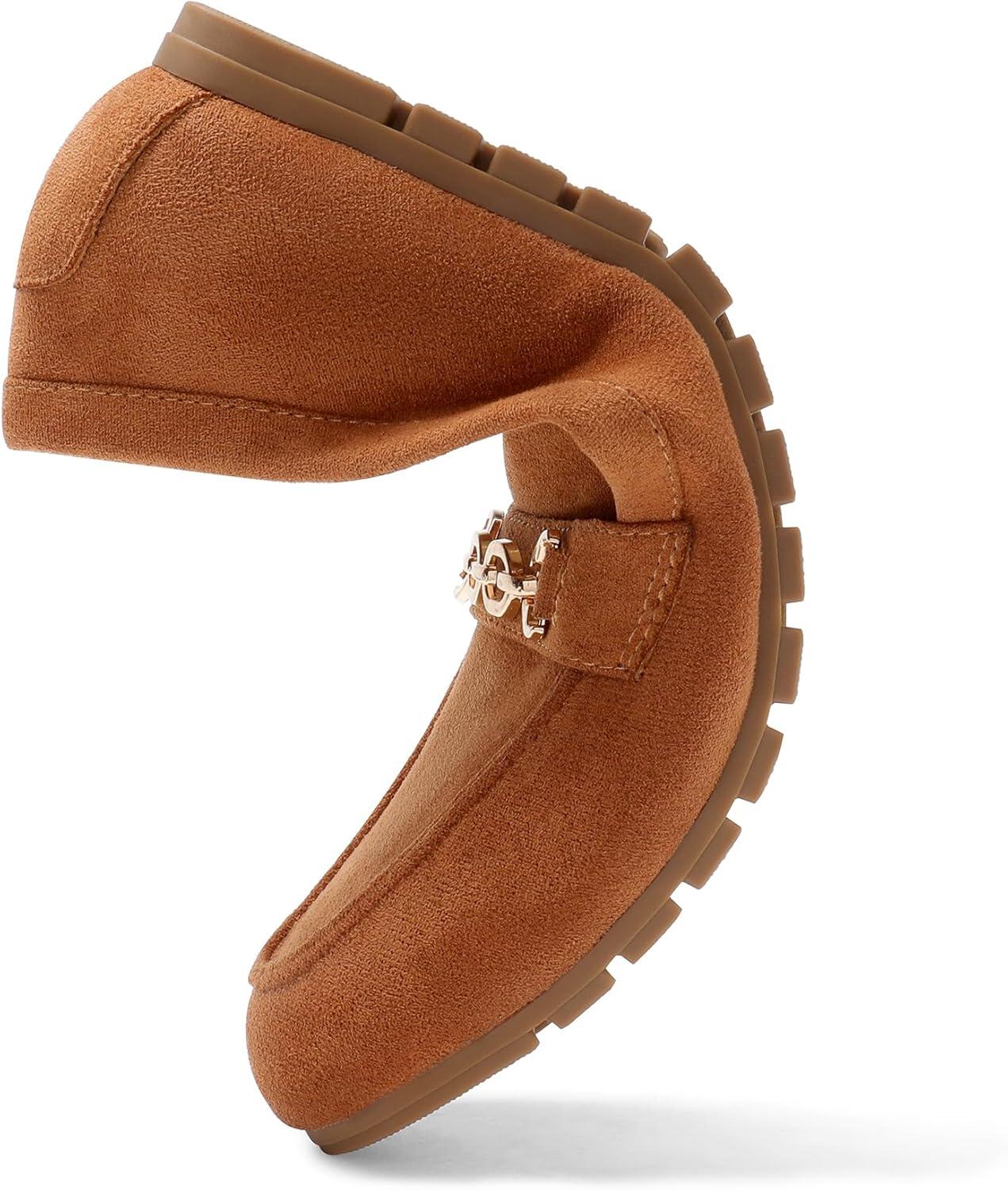 imageDREAM PAIRS Loafers for Women Casual Comfortable Slip On Flat Shoes Lightweight Leisure Work Shoes Comfort Walking ShoesBrownsuede