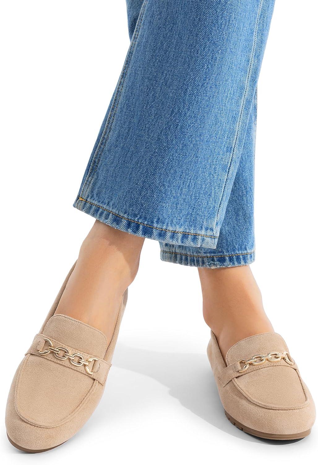 imageDREAM PAIRS Loafers for Women Casual Comfortable Slip On Flat Shoes Lightweight Leisure Work Shoes Comfort Walking ShoesCamel