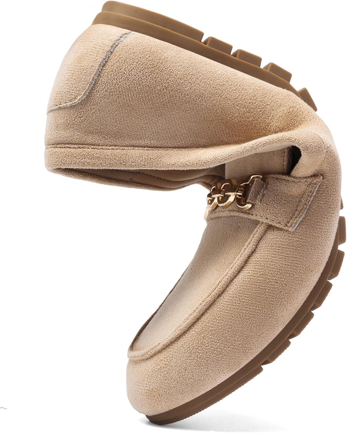 imageDREAM PAIRS Loafers for Women Casual Comfortable Slip On Flat Shoes Lightweight Leisure Work Shoes Comfort Walking ShoesCamel