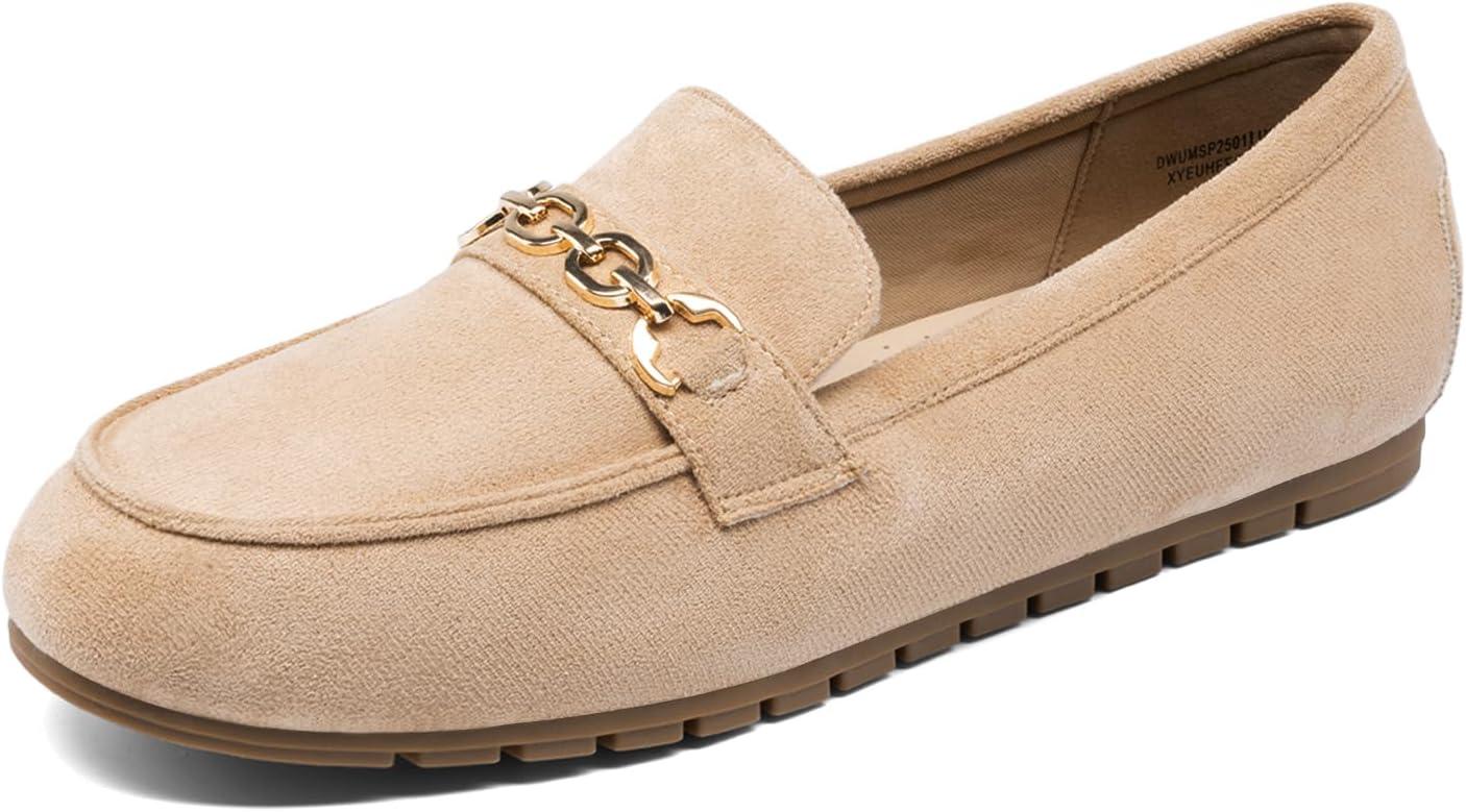 imageDREAM PAIRS Loafers for Women Casual Comfortable Slip On Flat Shoes Lightweight Leisure Work Shoes Comfort Walking ShoesCamel
