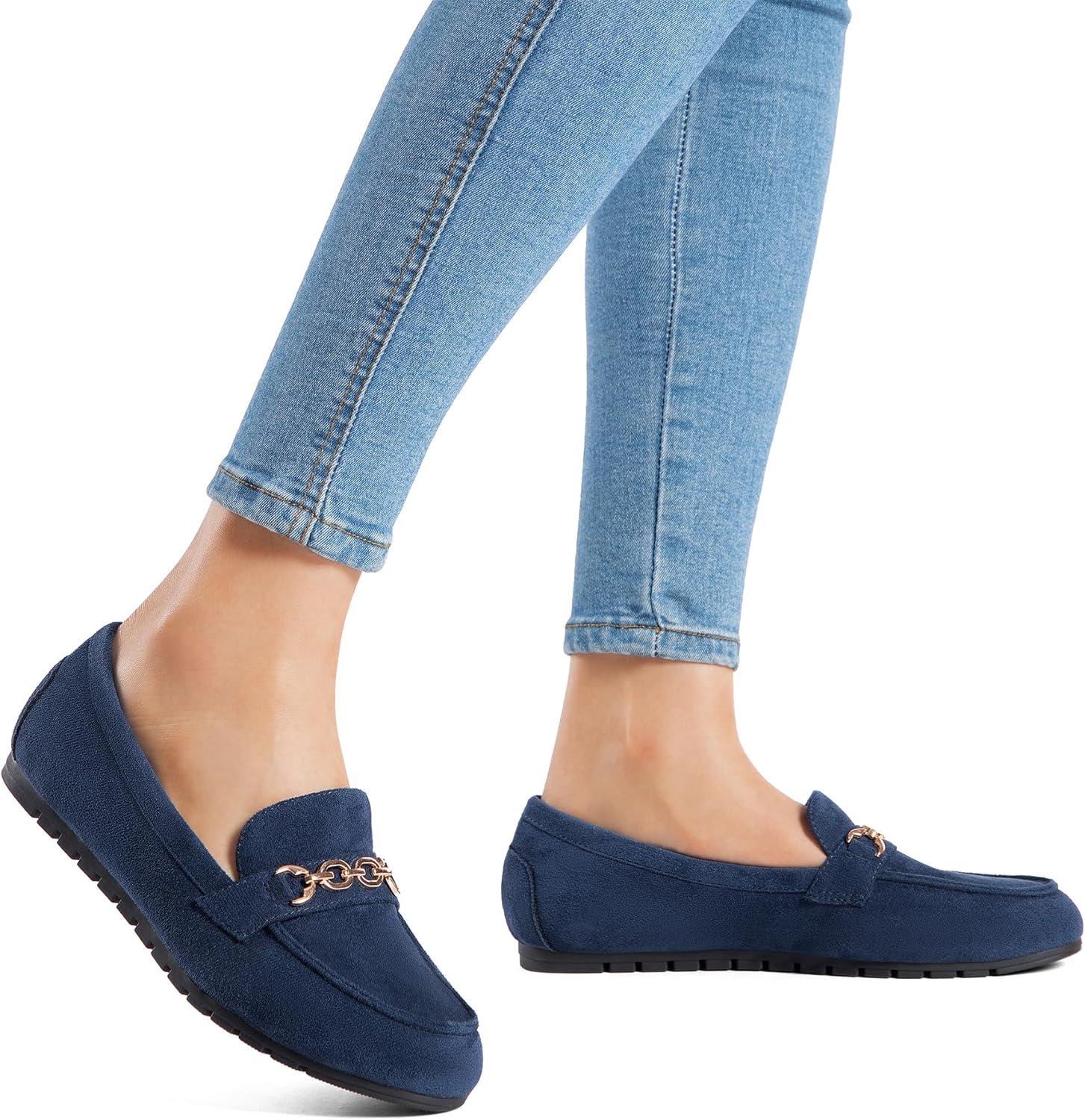 imageDREAM PAIRS Loafers for Women Casual Comfortable Slip On Flat Shoes Lightweight Leisure Work Shoes Comfort Walking ShoesNavy