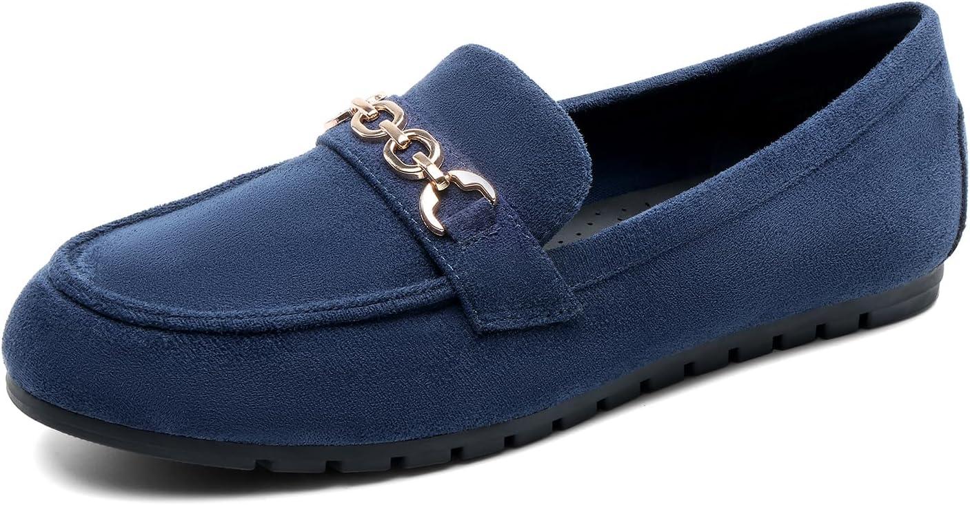 imageDREAM PAIRS Loafers for Women Casual Comfortable Slip On Flat Shoes Lightweight Leisure Work Shoes Comfort Walking ShoesNavy
