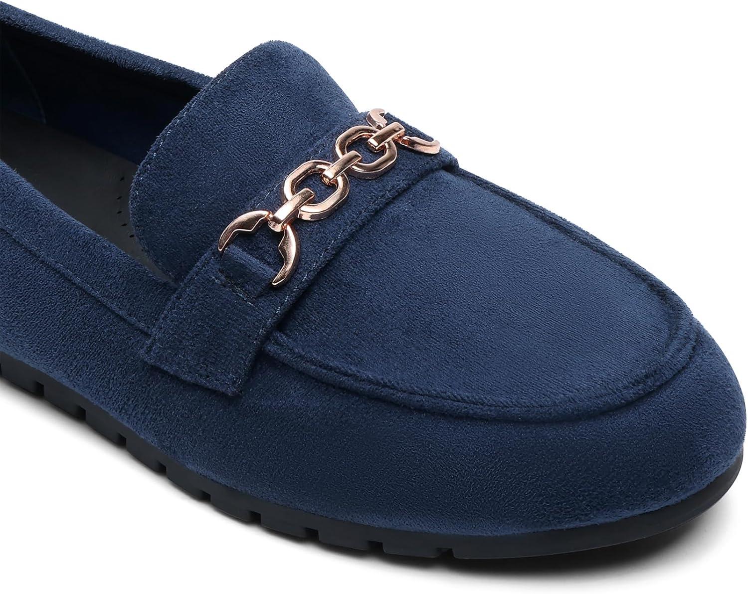 imageDREAM PAIRS Loafers for Women Casual Comfortable Slip On Flat Shoes Lightweight Leisure Work Shoes Comfort Walking ShoesNavy