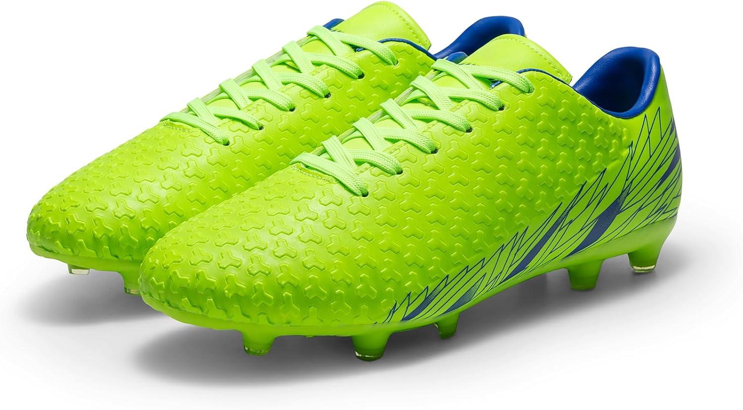 imageDREAM PAIRS Mens Firm Ground Soccer Cleats ShoesNeonGreenRoyal