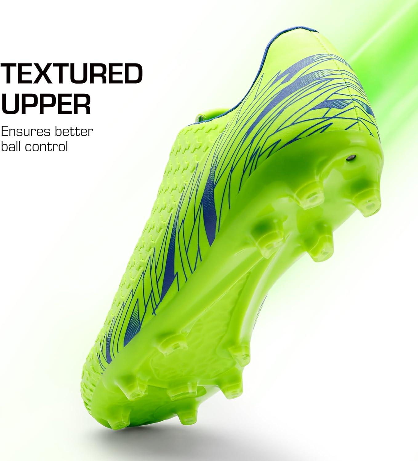 imageDREAM PAIRS Mens Firm Ground Soccer Cleats ShoesNeonGreenRoyal