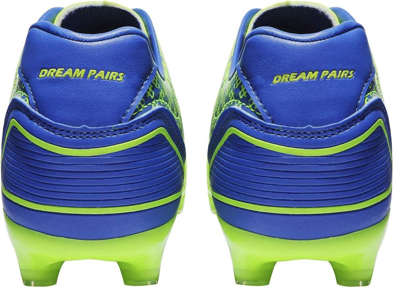 imageDREAM PAIRS Mens Firm Ground Soccer Cleats Soccer ShoesNeonGreenRoyal