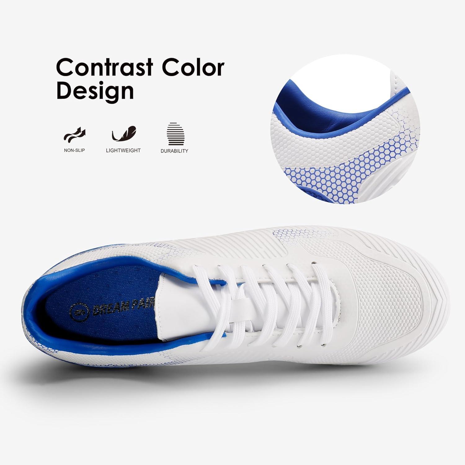 imageDREAM PAIRS Mens Firm Ground Soccer Cleats Soccer ShoesWhiteRoyal