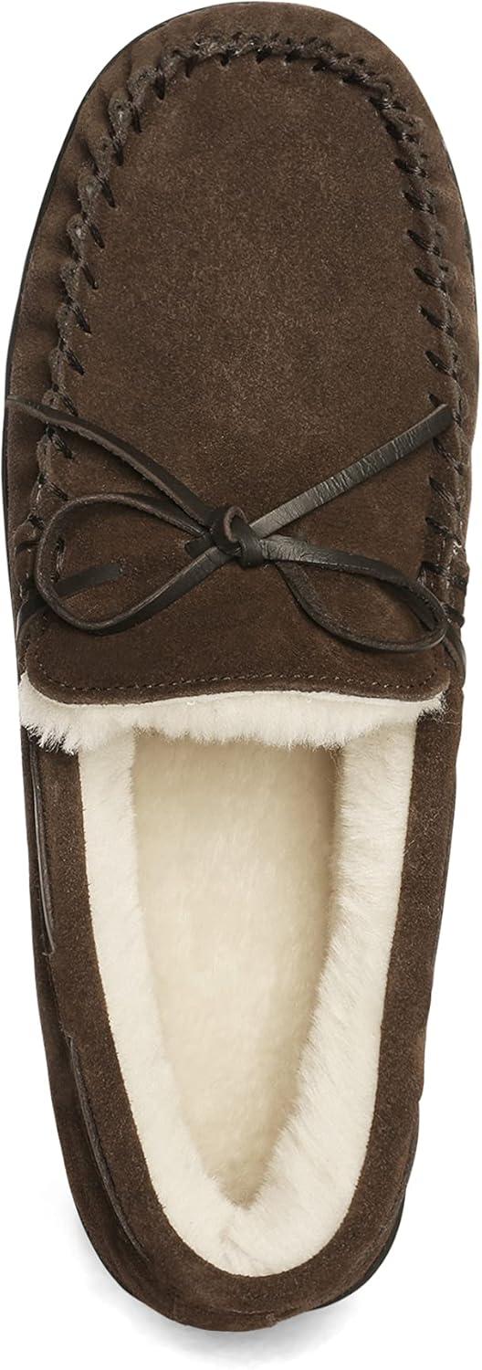 imageDREAM PAIRS Mens Moccasin Slippers Fuzzy Plush House Shoes Indoor Outdoor Fleece Lining LoafersBrown
