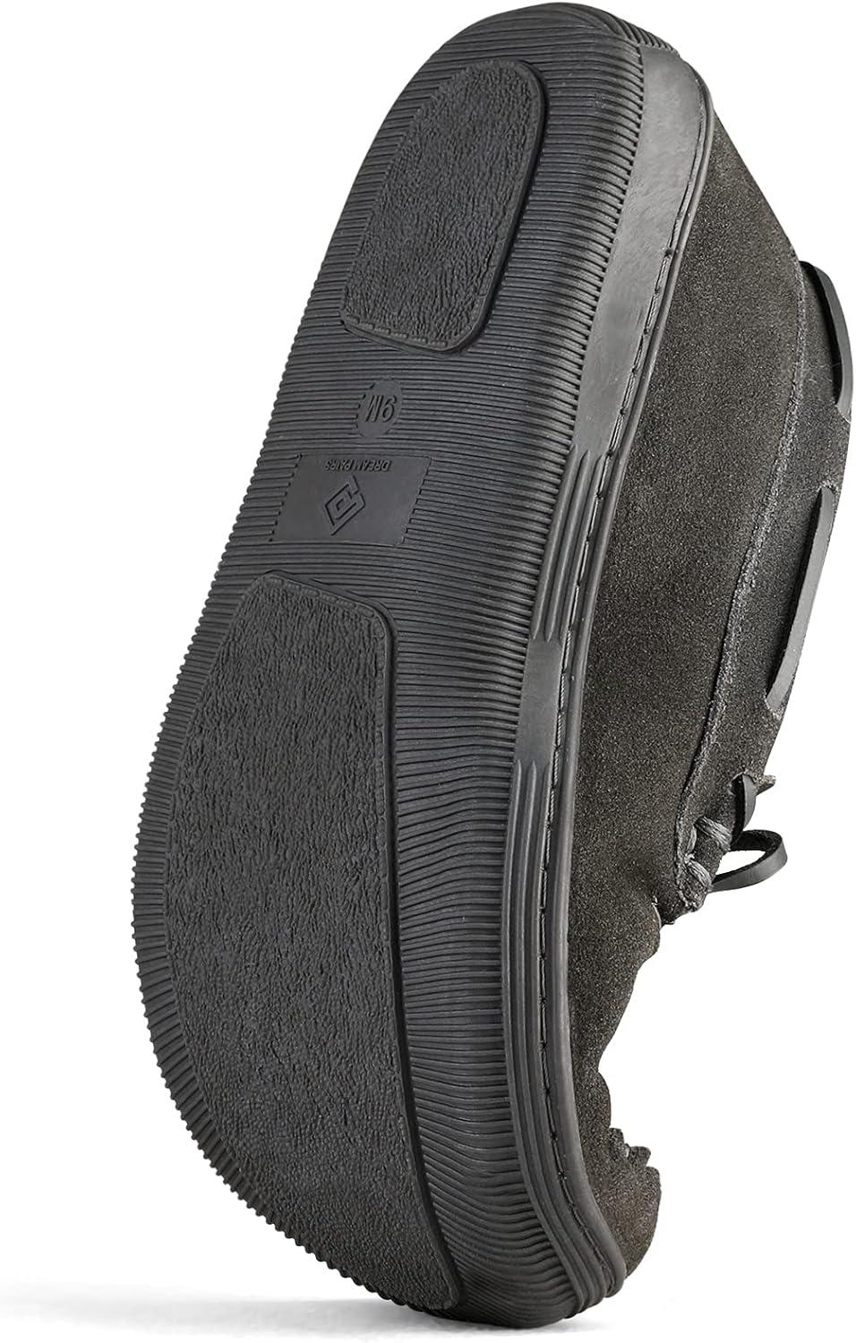 imageDREAM PAIRS Mens Moccasin Slippers Fuzzy Plush House Shoes Indoor Outdoor Fleece Lining LoafersGrey