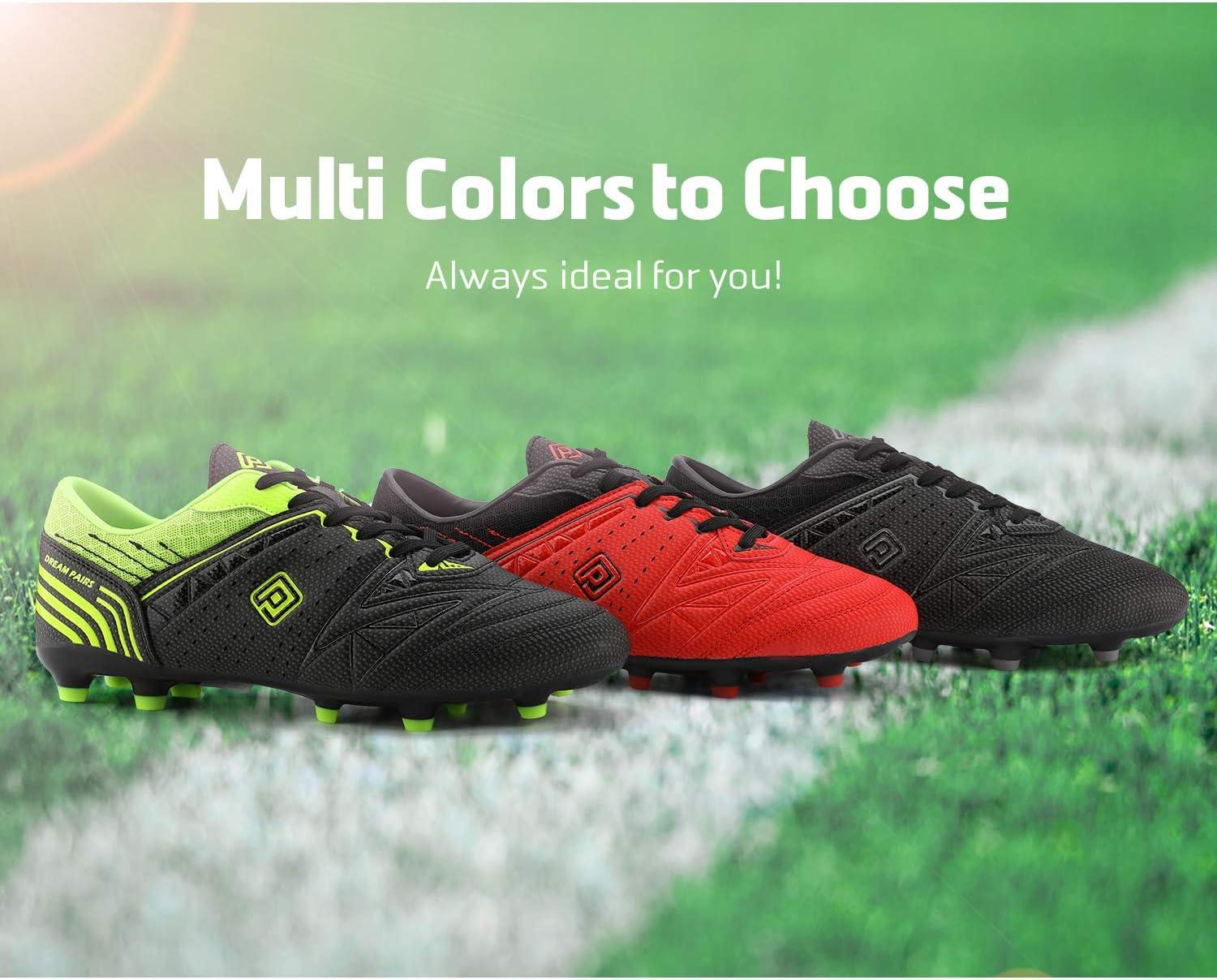 imageDREAM PAIRS Mens Sport Flexible Athletic Lace Up Light Weight Outdoor Cleats Football Soccer ShoesBlackDarkGrey