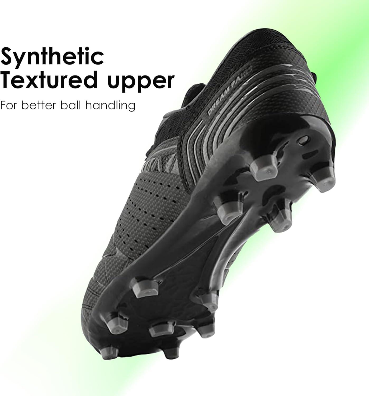 imageDREAM PAIRS Mens Sport Flexible Athletic Lace Up Light Weight Outdoor Cleats Football Soccer ShoesBlackDarkGrey