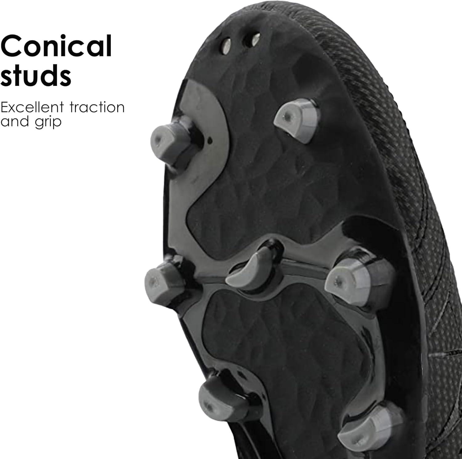 imageDREAM PAIRS Mens Sport Flexible Athletic Lace Up Light Weight Outdoor Cleats Football Soccer ShoesBlackDarkGrey