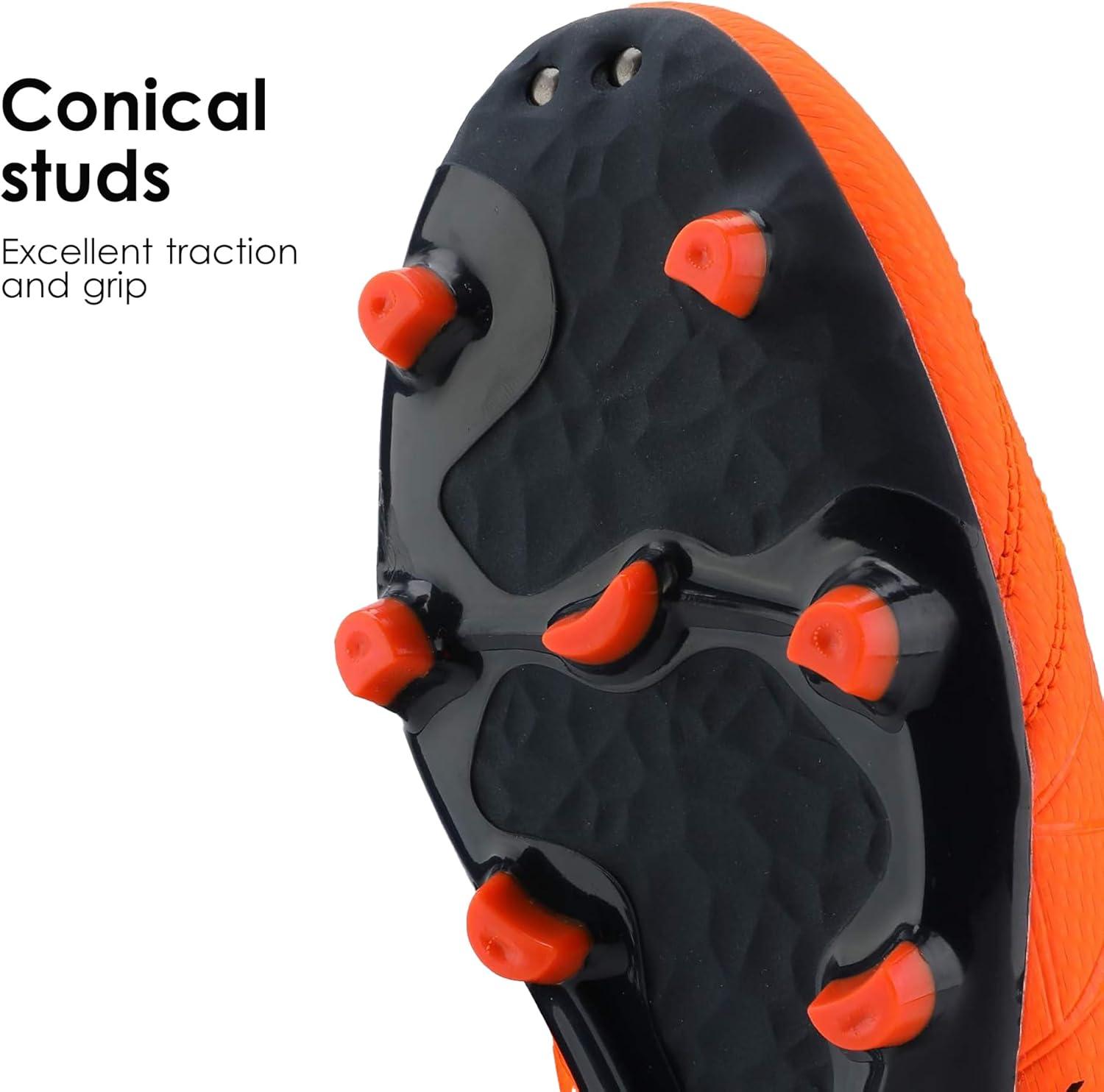 imageDREAM PAIRS Mens Sport Flexible Athletic Lace Up Light Weight Outdoor Cleats Football Soccer ShoesOrangeNavy