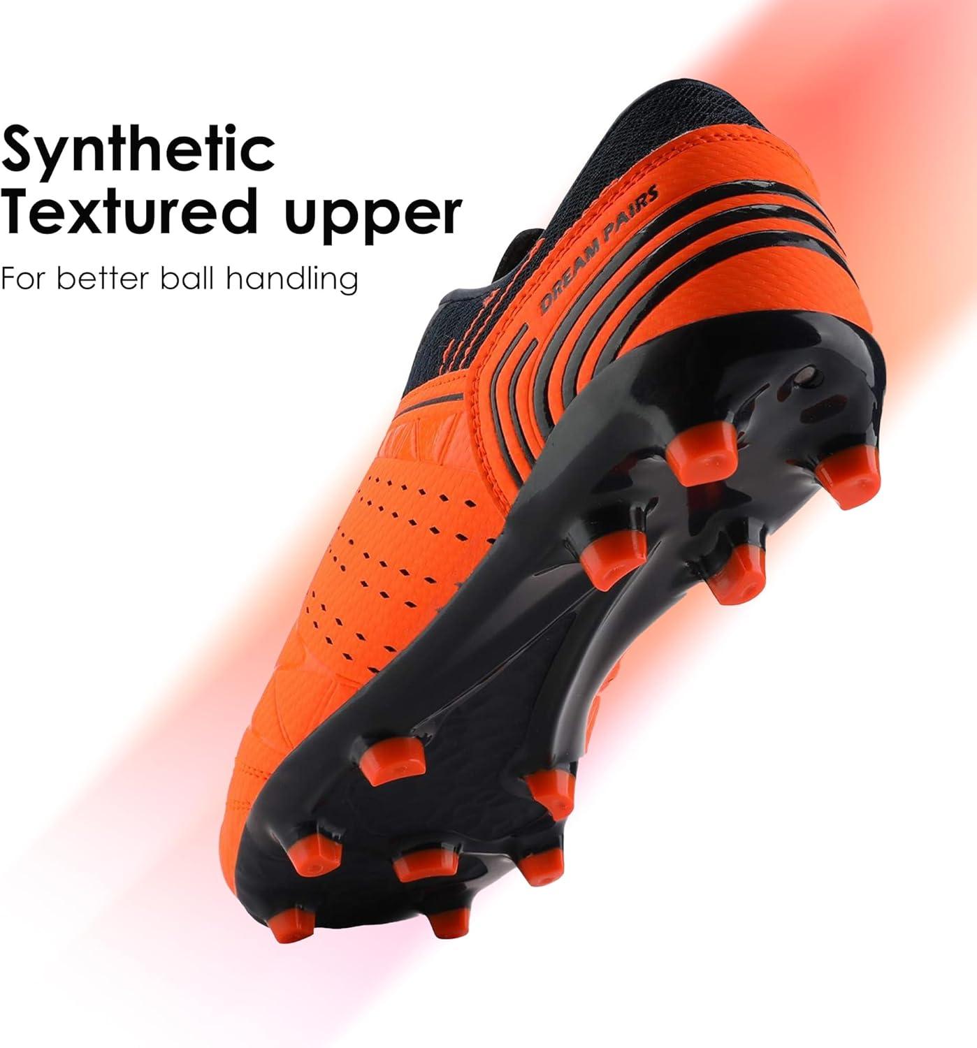 imageDREAM PAIRS Mens Sport Flexible Athletic Lace Up Light Weight Outdoor Cleats Football Soccer ShoesOrangeNavy