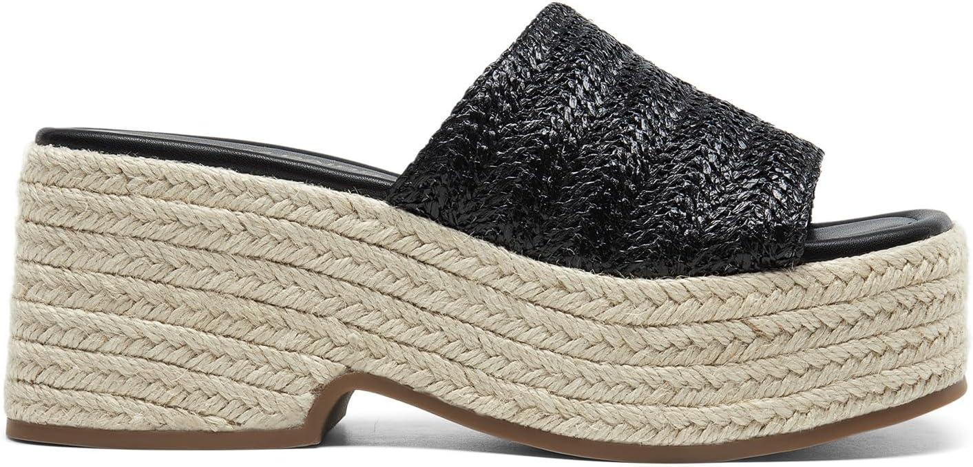 imageDREAM PAIRS Platform Espadrille Sandals for Women Wedges Slides Slip on Bohemia Sandals Flatform Open Toe Beach Sandals Dressy Outdoor Summer ShoesBlack