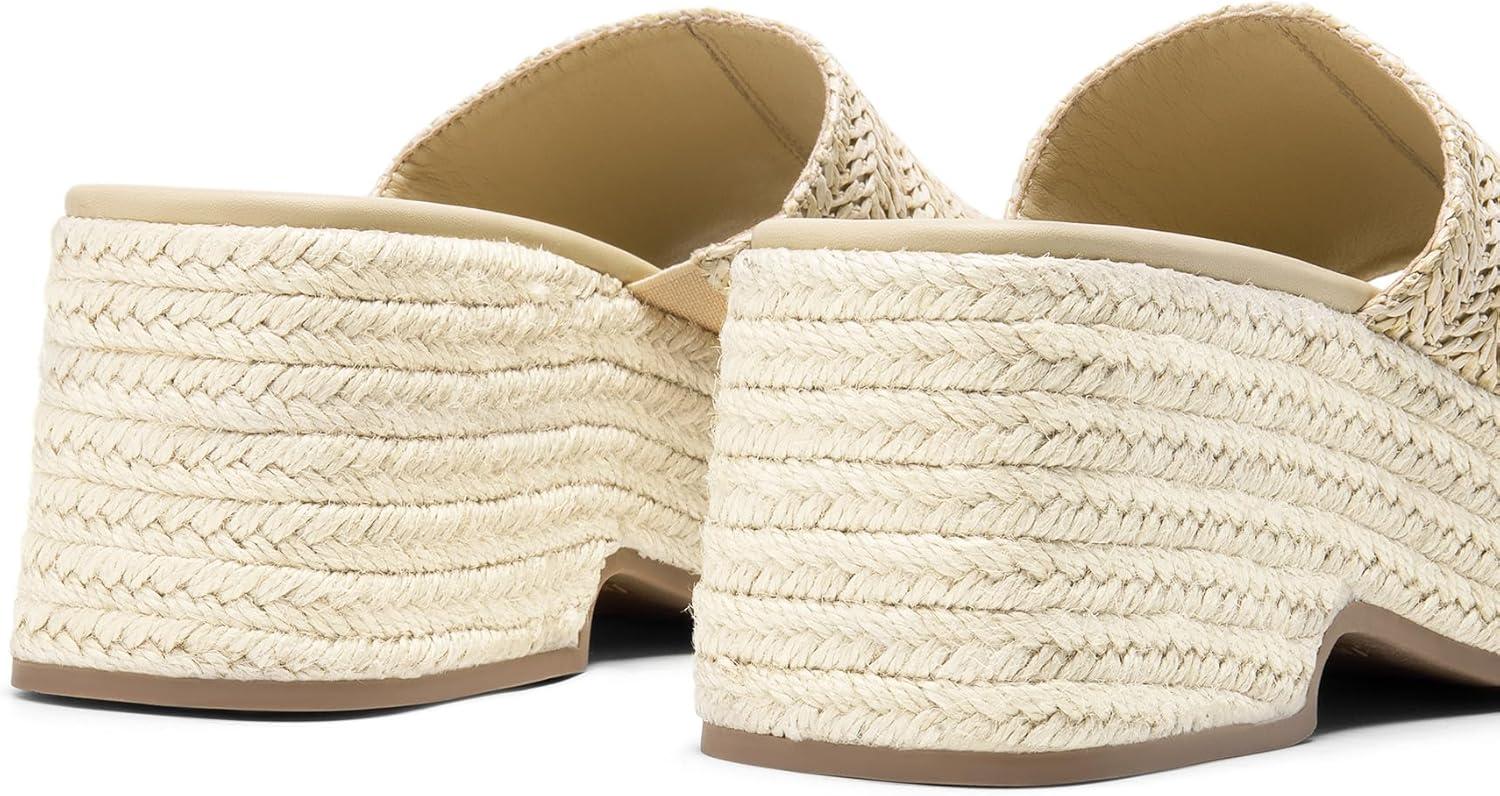 imageDREAM PAIRS Platform Espadrille Sandals for Women Wedges Slides Slip on Bohemia Sandals Flatform Open Toe Beach Sandals Dressy Outdoor Summer ShoesNude