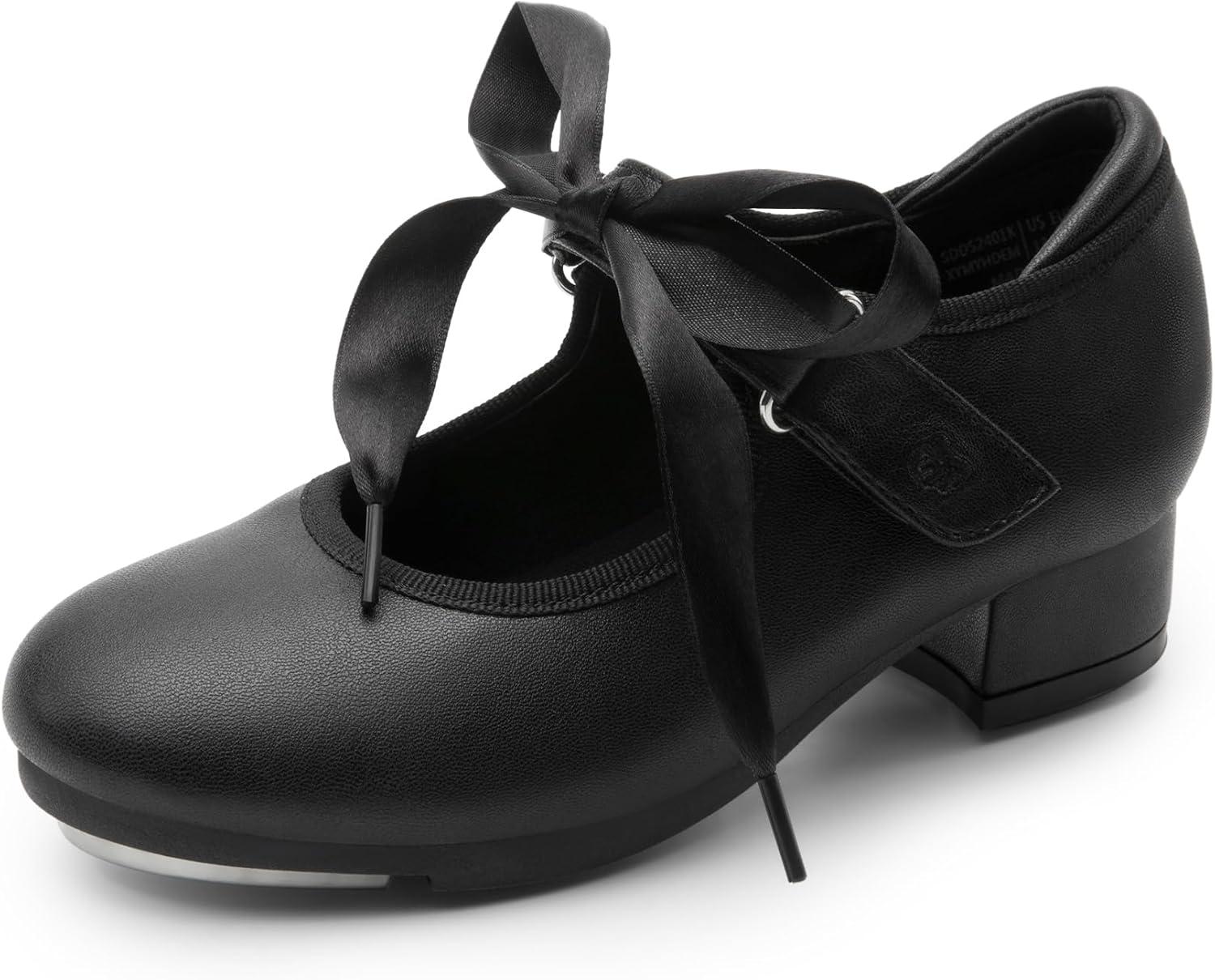 imageDREAM PAIRS Tap Shoes for Girls Boys Dance Shoes Mary JaneSize 3 Little KidBlackSDDS2401K