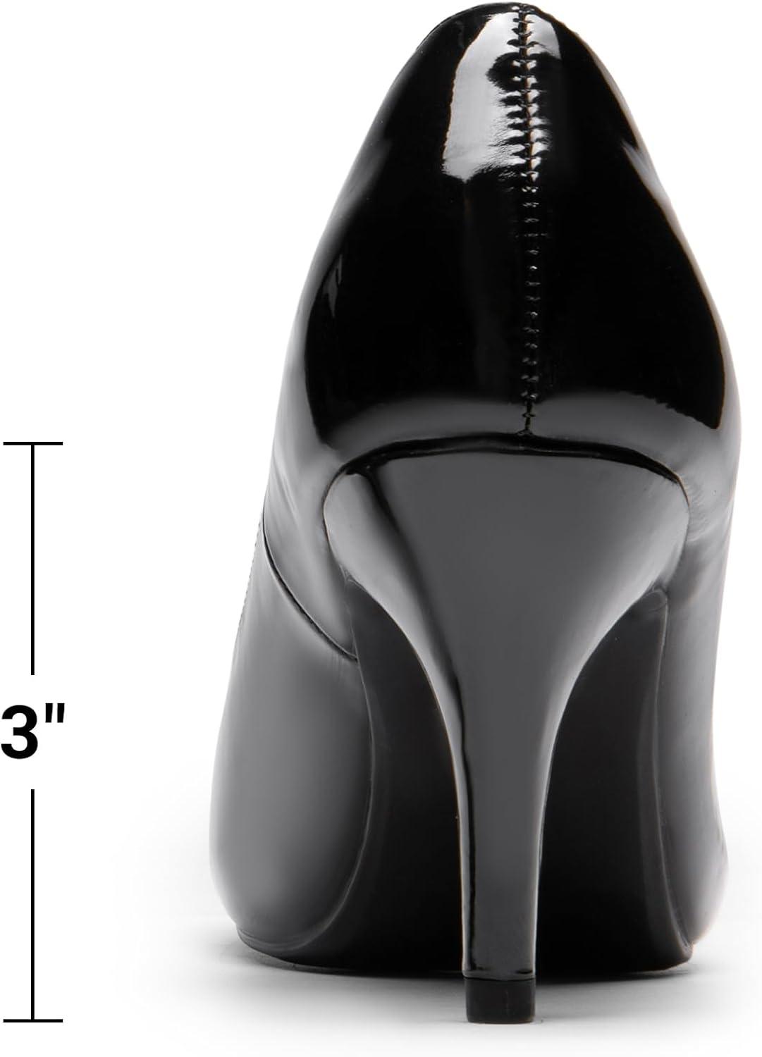 imageDREAM PAIRS Tiffany Womens Classic Elegant Versatile Low Stiletto Heel Dress Platform Pumps ShoesBlackPat