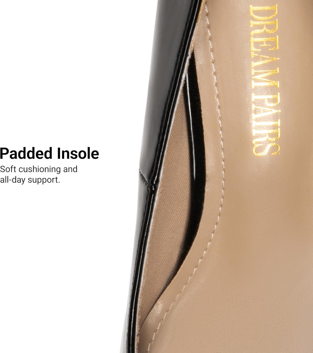 imageDREAM PAIRS Tiffany Womens Classic Elegant Versatile Low Stiletto Heel Dress Platform Pumps ShoesBlackPat