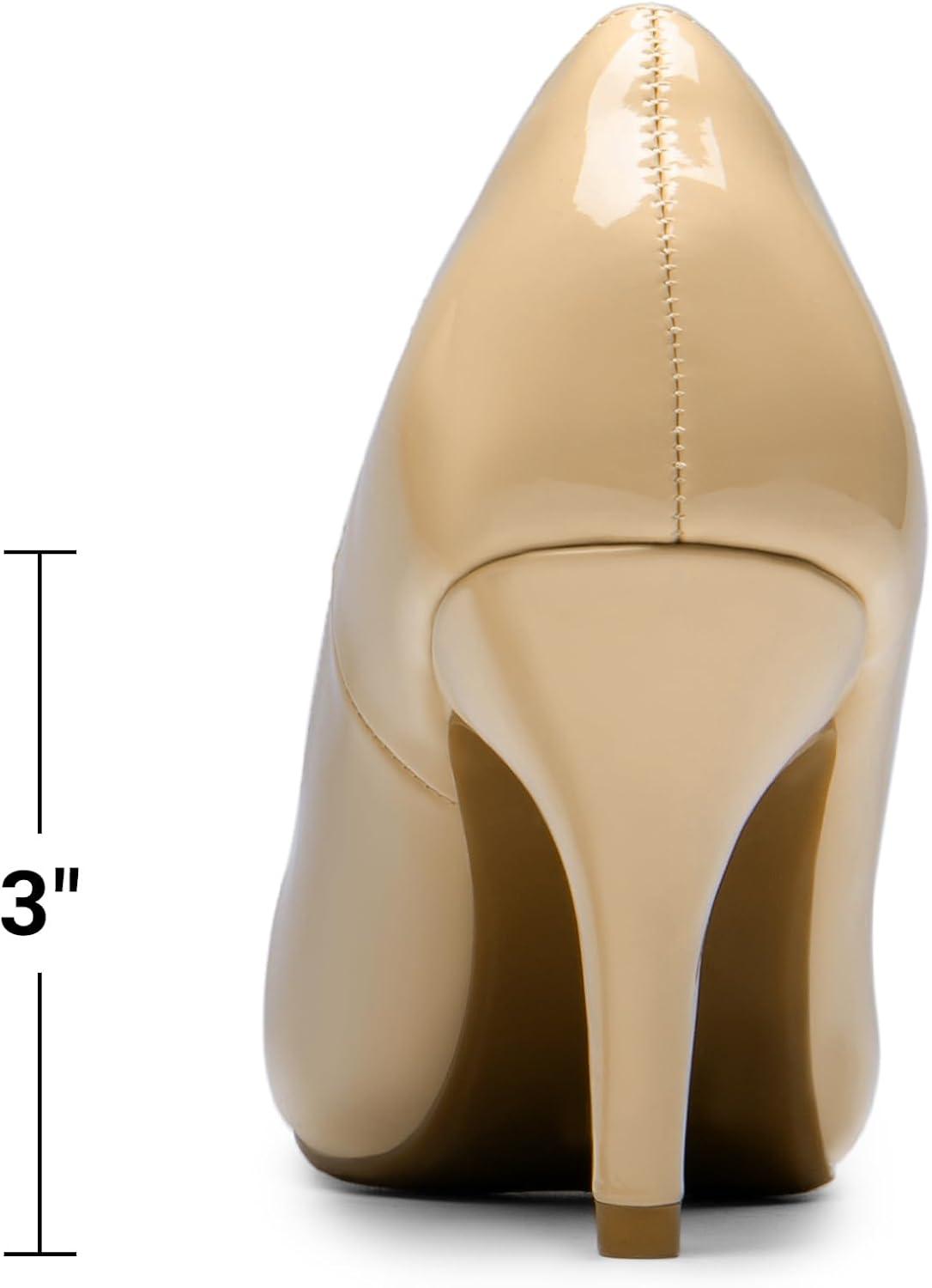 imageDREAM PAIRS Tiffany Womens Classic Elegant Versatile Low Stiletto Heel Dress Platform Pumps ShoesNudePat