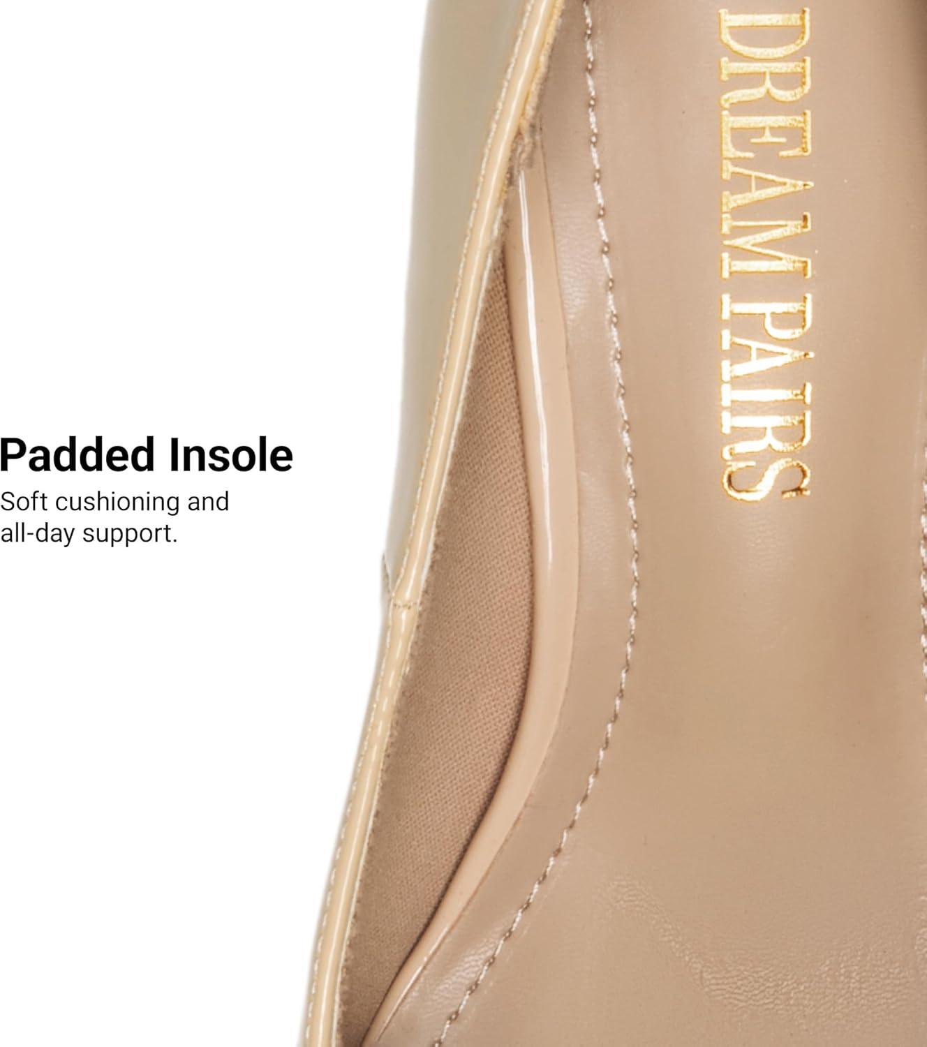 imageDREAM PAIRS Tiffany Womens Classic Elegant Versatile Low Stiletto Heel Dress Platform Pumps ShoesNudePat