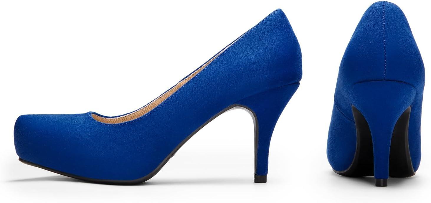 imageDREAM PAIRS Tiffany Womens Classic Elegant Versatile Low Stiletto Heel Dress Platform Pumps ShoesRoyalBlue