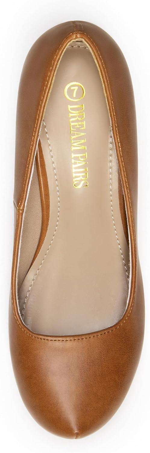 imageDREAM PAIRS Tiffany Womens Classic Elegant Versatile Low Stiletto Heel Dress Platform Pumps ShoesTanPu