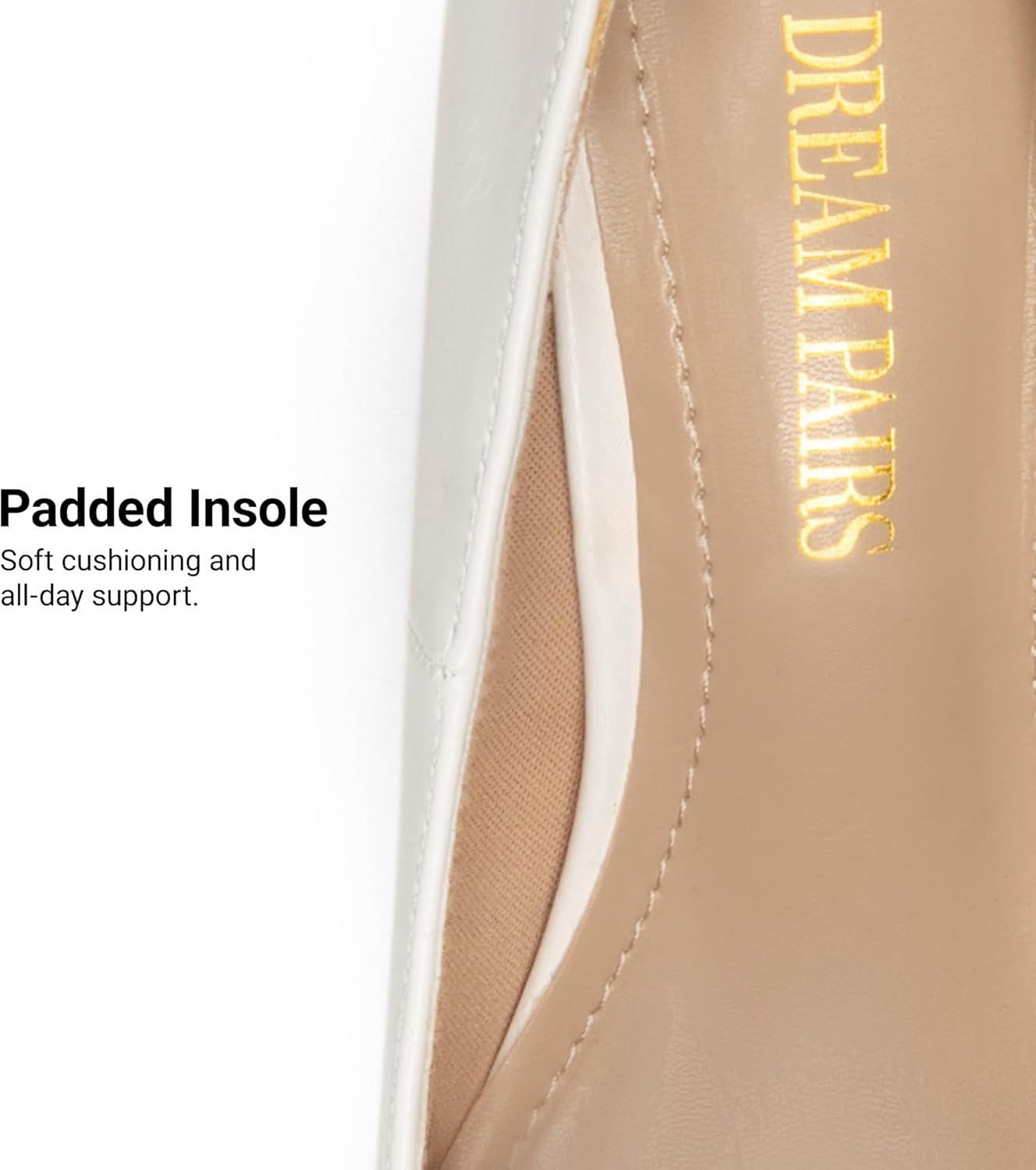 imageDREAM PAIRS Tiffany Womens Classic Elegant Versatile Low Stiletto Heel Dress Platform Pumps ShoesWhitePu