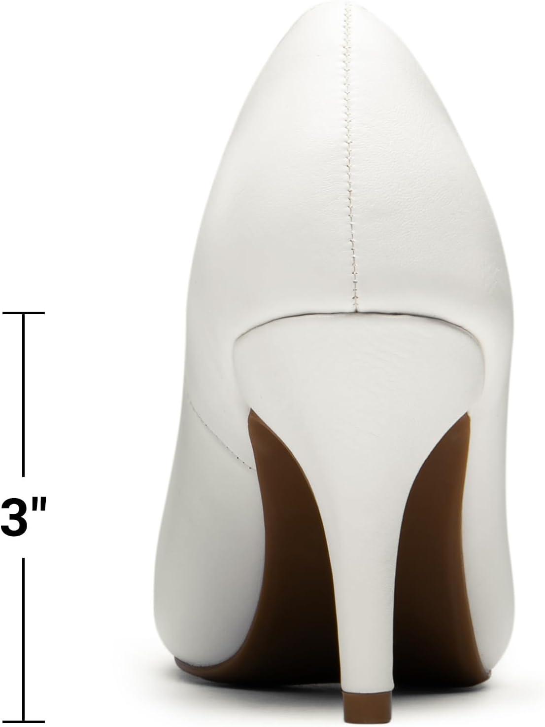 imageDREAM PAIRS Tiffany Womens Classic Elegant Versatile Low Stiletto Heel Dress Platform Pumps ShoesWhitePu