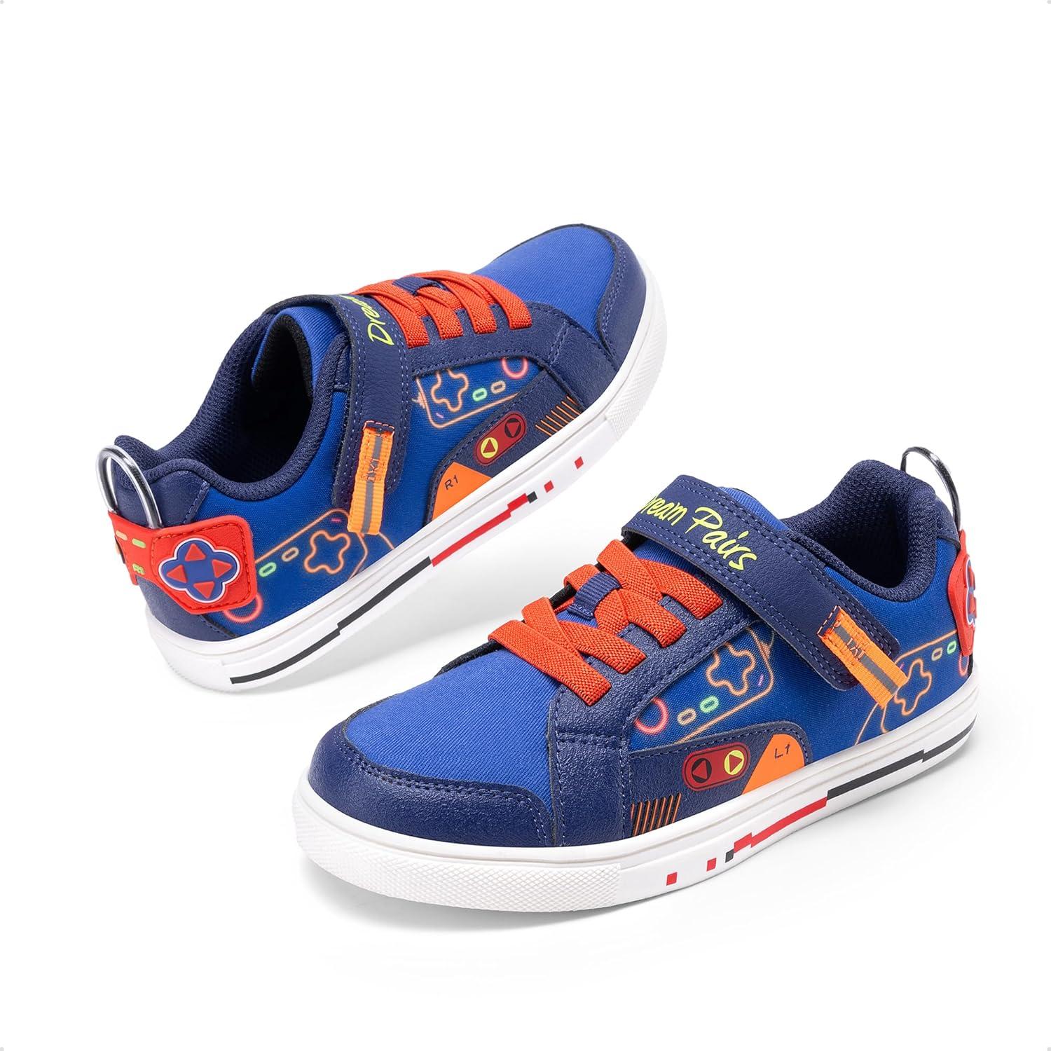 imageDREAM PAIRS Toddler Boys Sneakers Little Kids Shoes Playful Fun Cartoon Causal Walking NonSlip Hook and LoopNavy