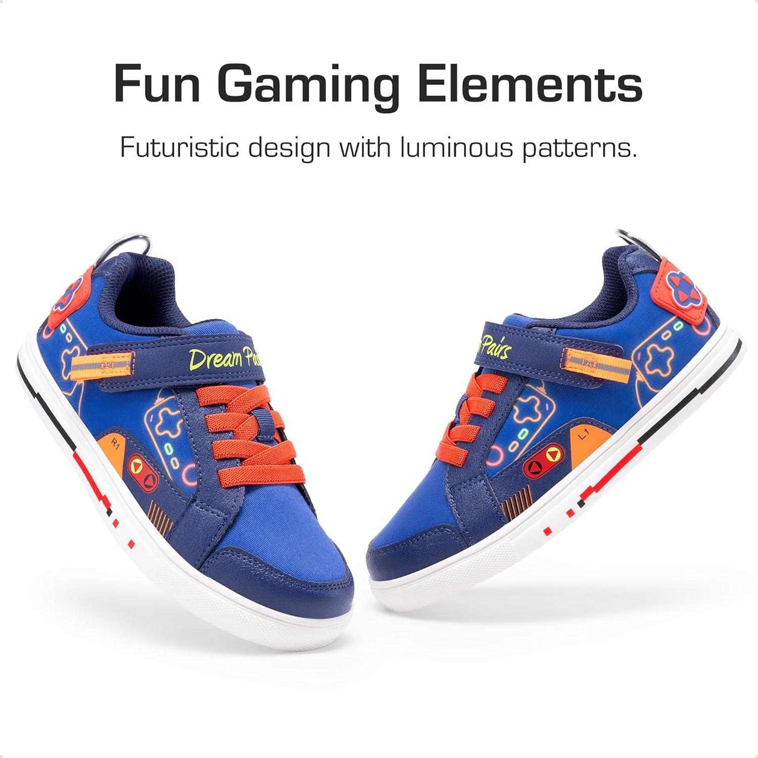 imageDREAM PAIRS Toddler Boys Sneakers Little Kids Shoes Playful Fun Cartoon Causal Walking NonSlip Hook and LoopNavy