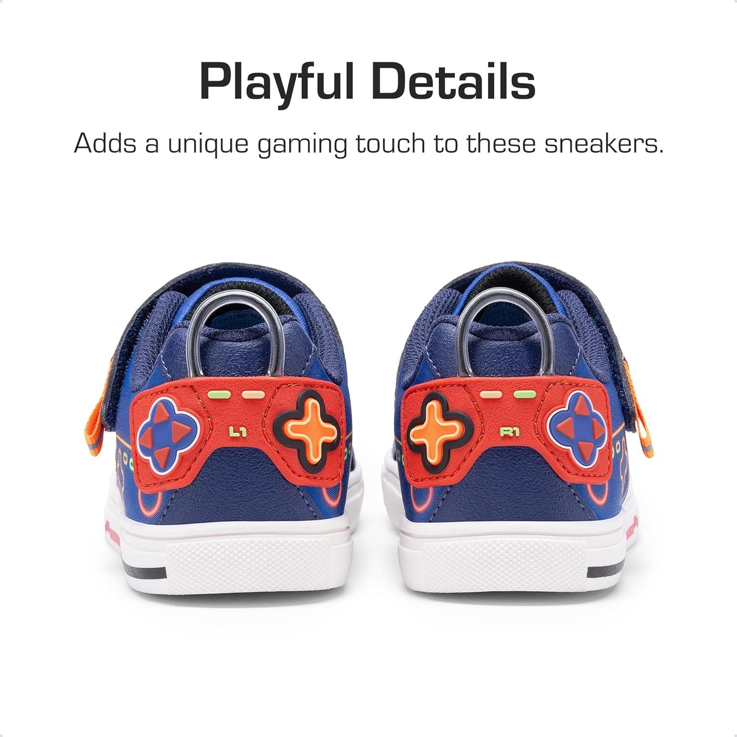 imageDREAM PAIRS Toddler Boys Sneakers Little Kids Shoes Playful Fun Cartoon Causal Walking NonSlip Hook and LoopNavy