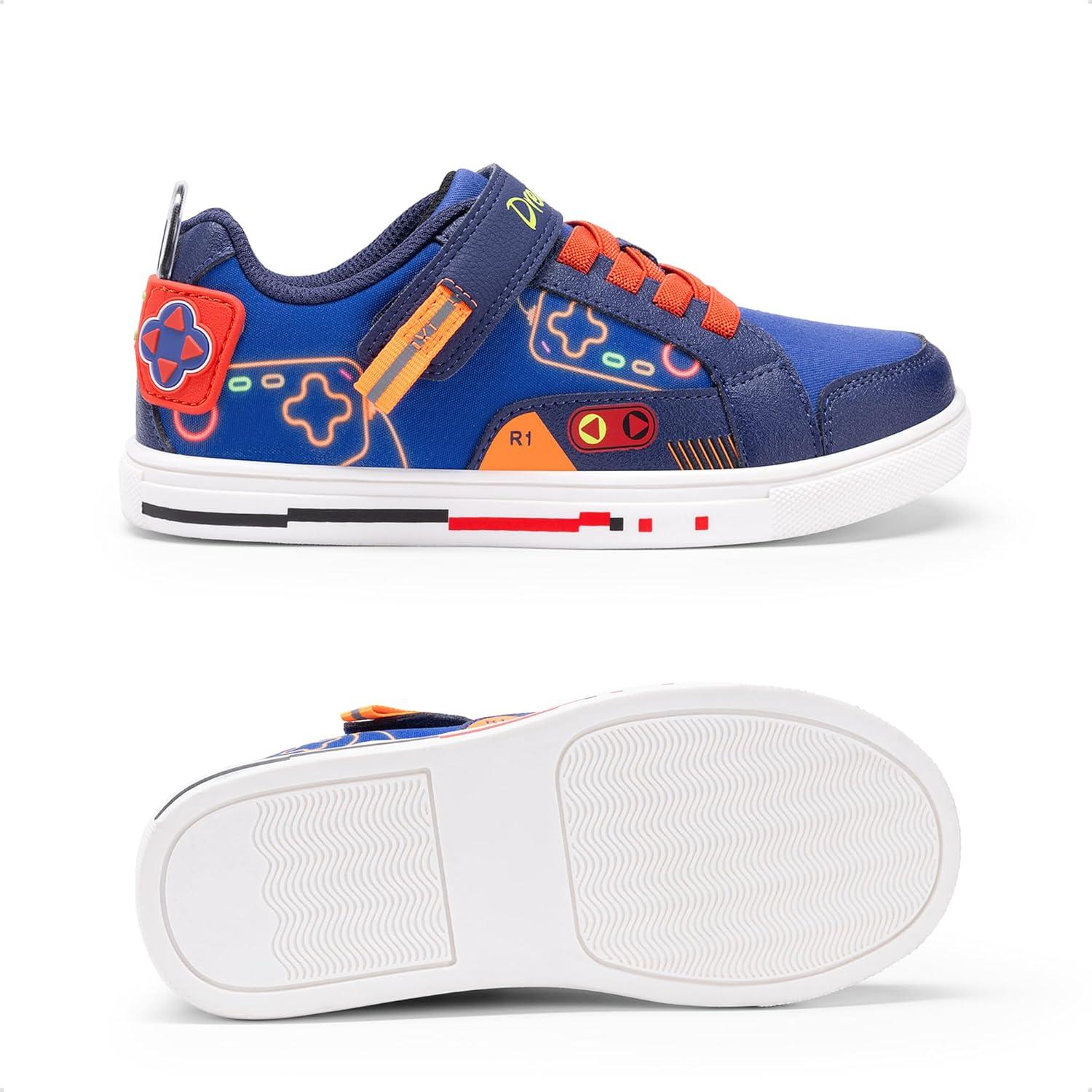 imageDREAM PAIRS Toddler Boys Sneakers Little Kids Shoes Playful Fun Cartoon Causal Walking NonSlip Hook and LoopNavy