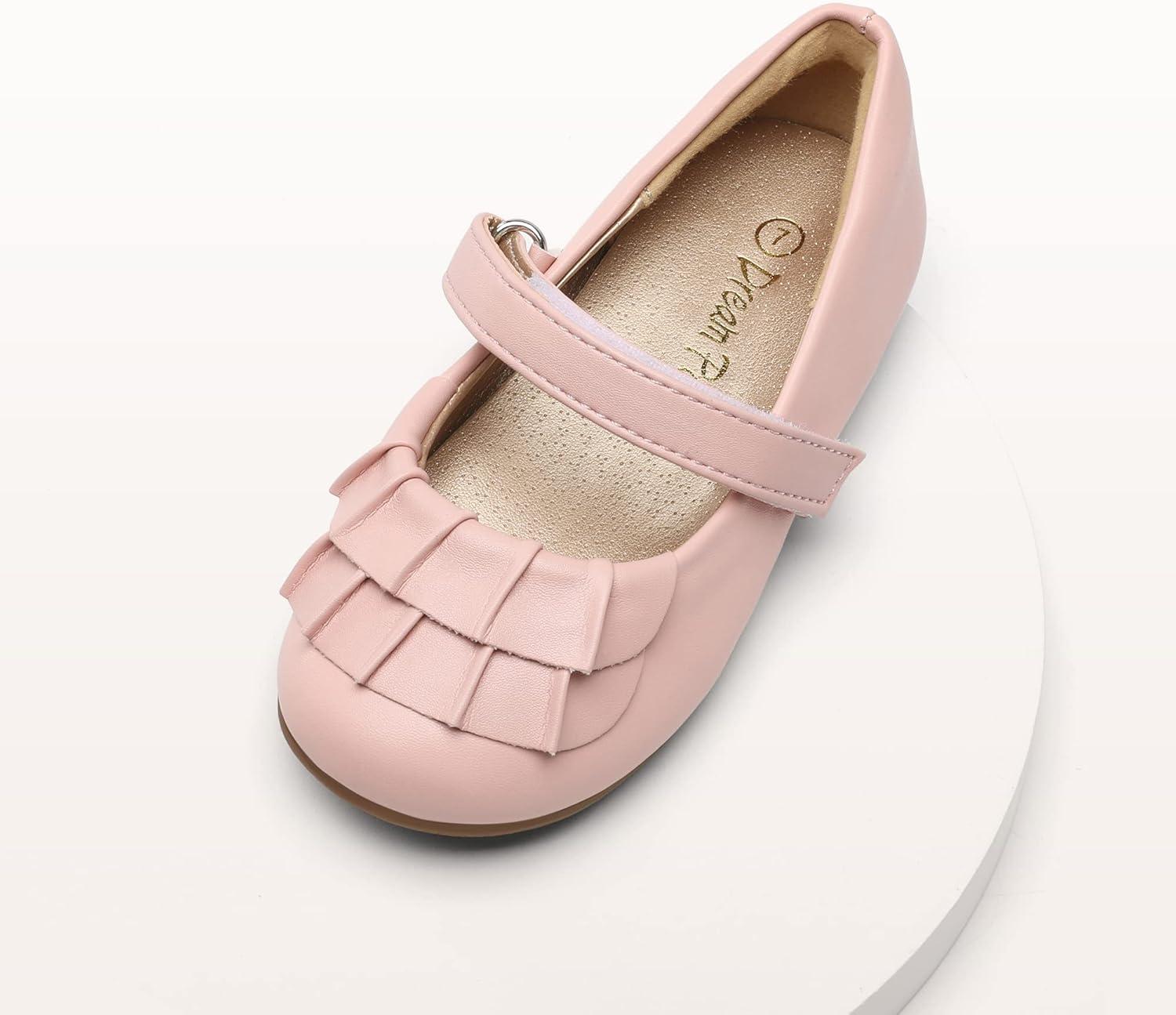 imageDREAM PAIRS Toddler Little Girls Mary Jane Ballet Flats Flower Girl Dress Shoes for Wedding Party SchoolPink