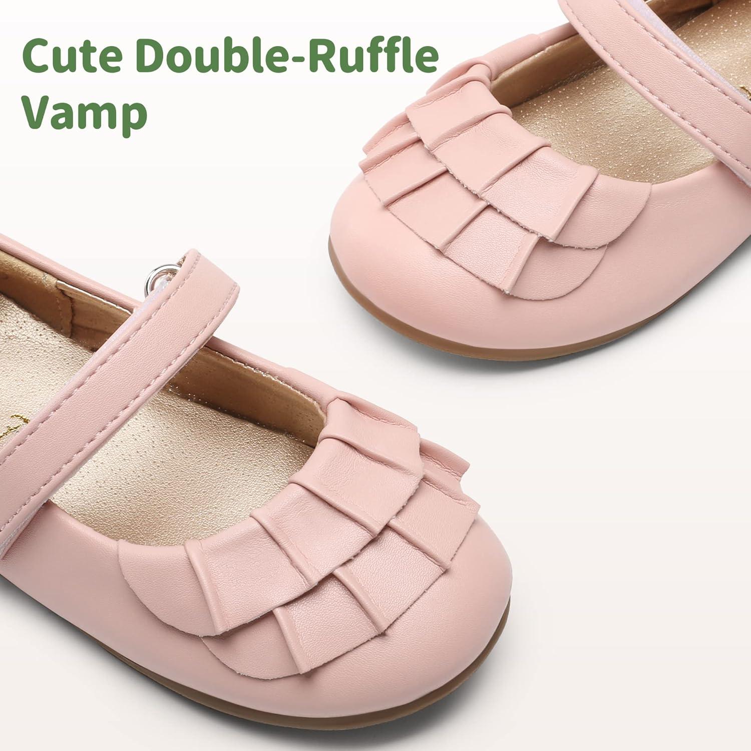 imageDREAM PAIRS Toddler Little Girls Mary Jane Ballet Flats Flower Girl Dress Shoes for Wedding Party SchoolPink