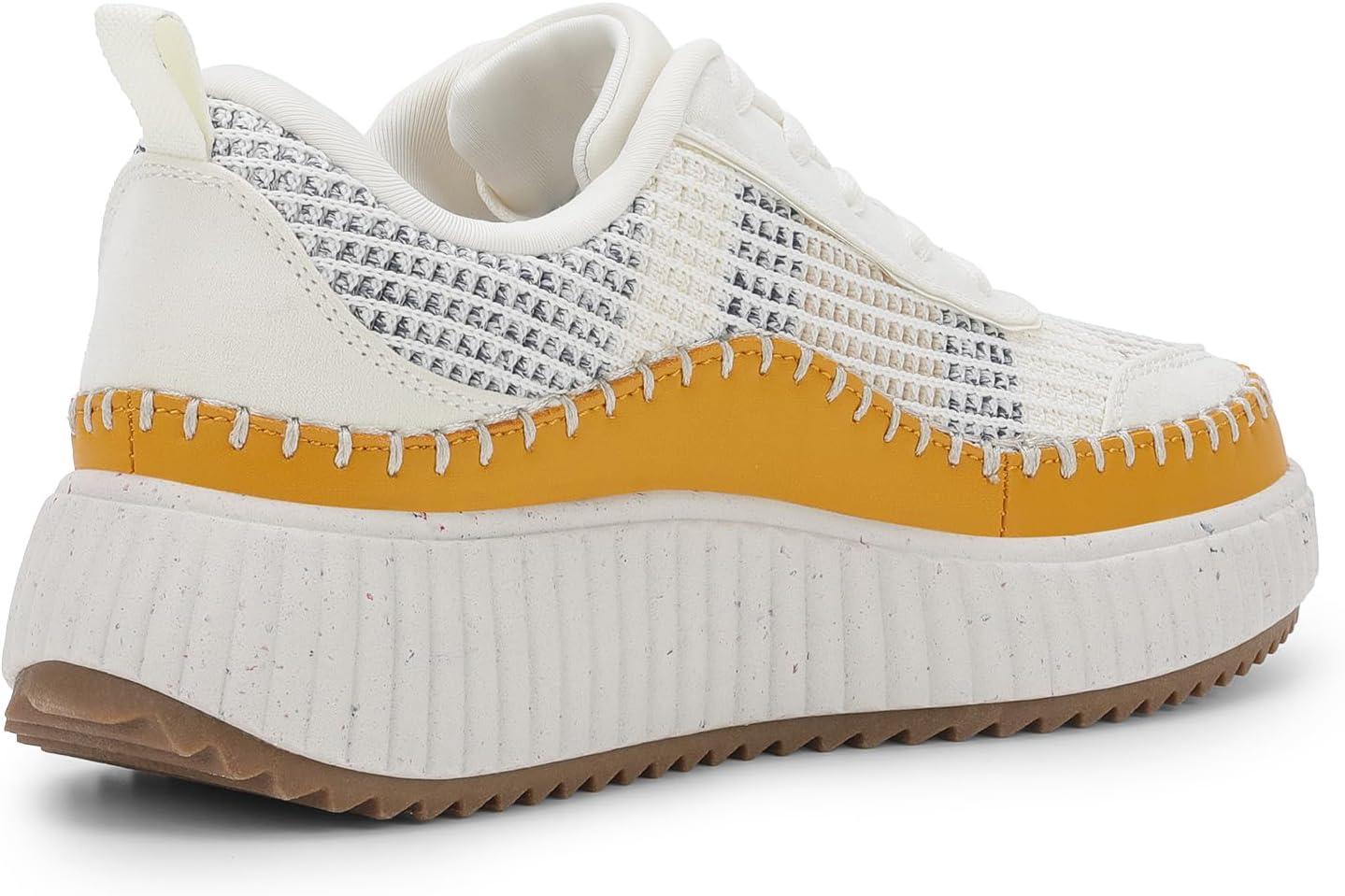 imageDREAM PAIRS Women Chunky City Tweed Comfortable Casual Platform Fashion Sneaker