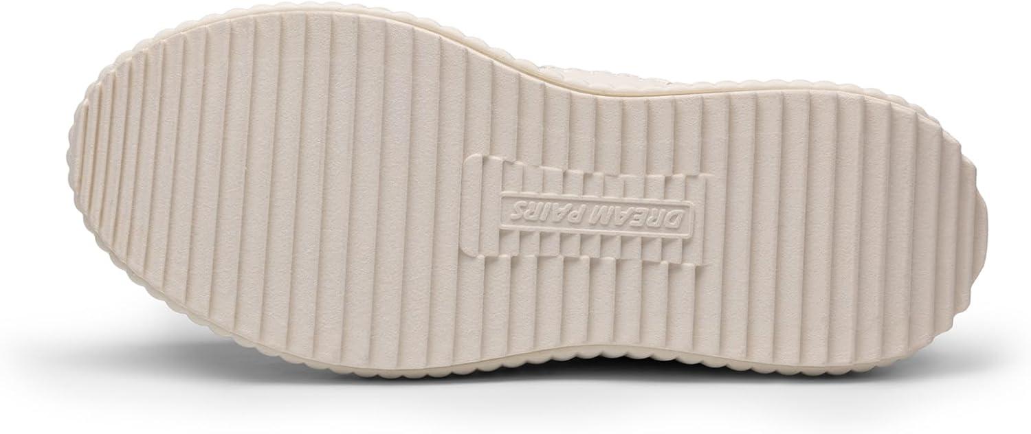 imageDREAM PAIRS Women Chunky City Tweed Comfortable Casual Platform Fashion SneakerBeige