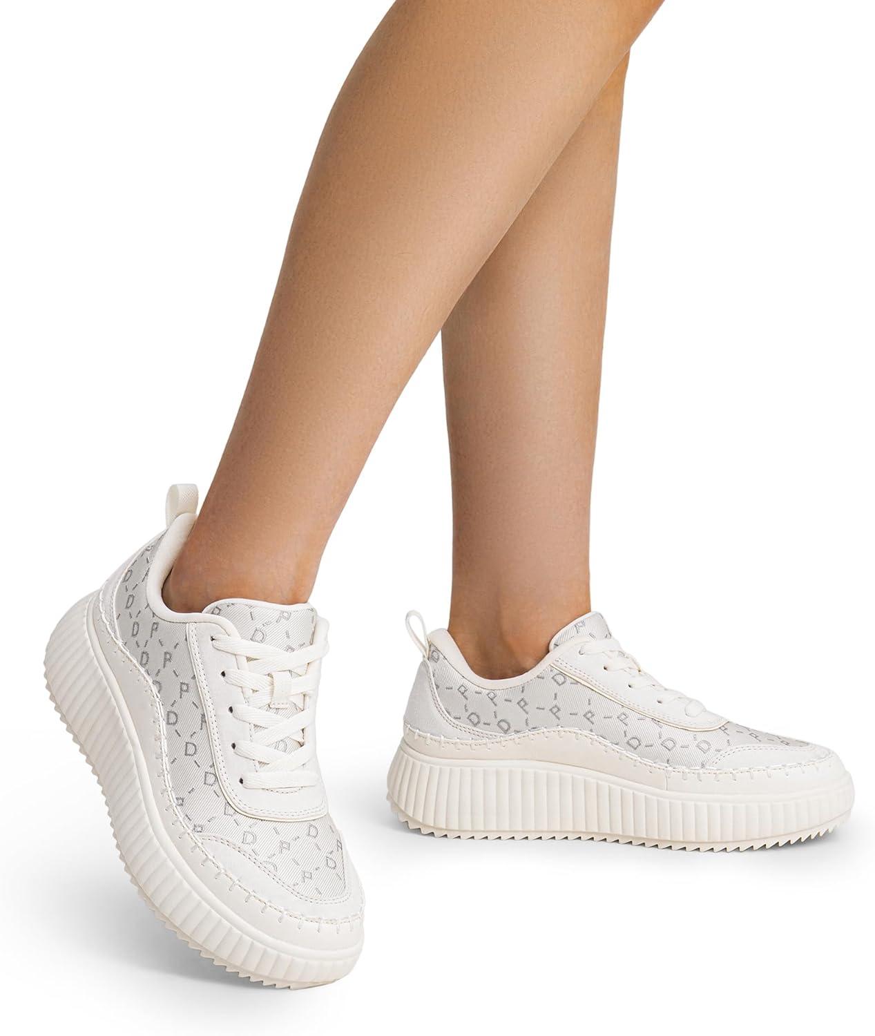 imageDREAM PAIRS Women Chunky City Tweed Comfortable Casual Platform Fashion SneakerBeige