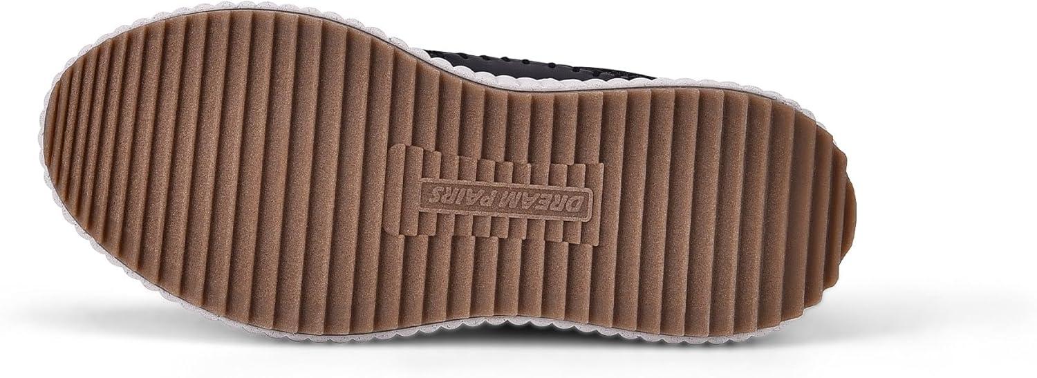 imageDREAM PAIRS Women Chunky City Tweed Comfortable Casual Platform Fashion SneakerBlackWhite