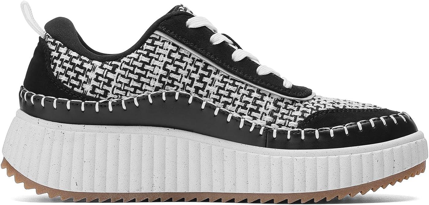 imageDREAM PAIRS Women Chunky City Tweed Comfortable Casual Platform Fashion SneakerBlackWhite