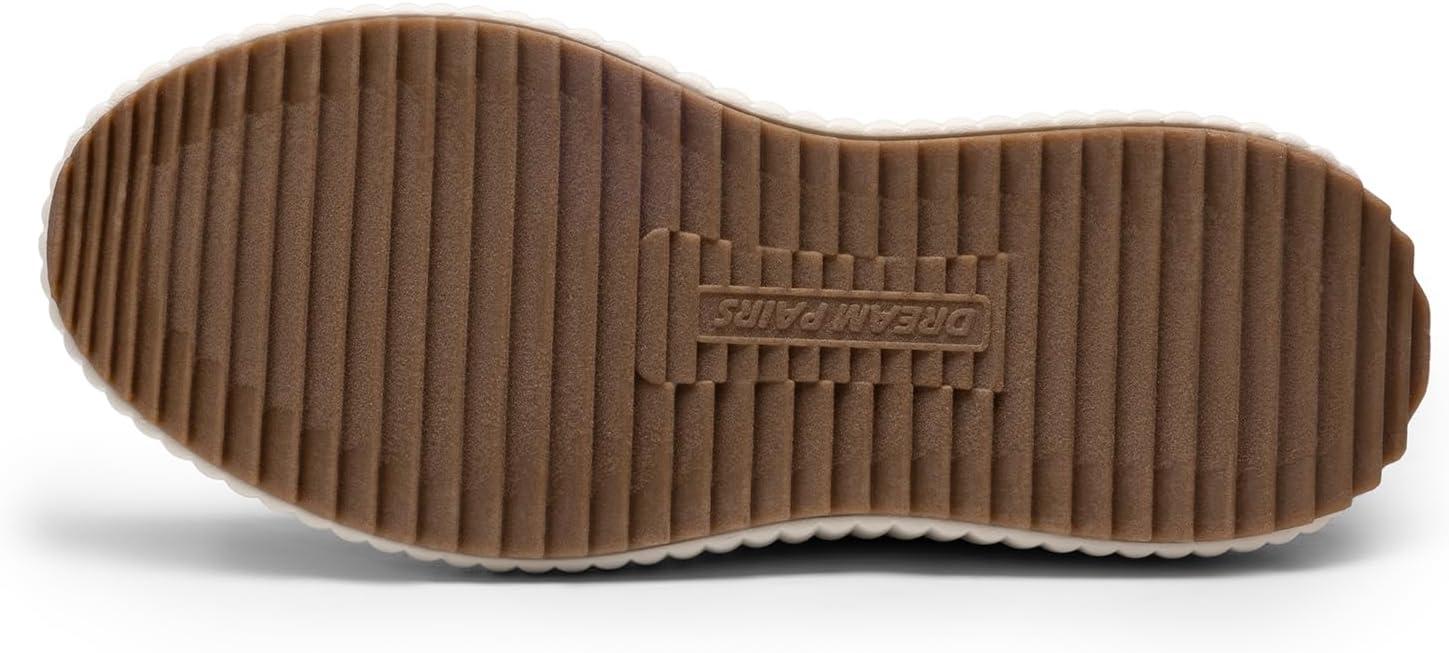 imageDREAM PAIRS Women Chunky City Tweed Comfortable Casual Platform Fashion SneakerBrown Beige