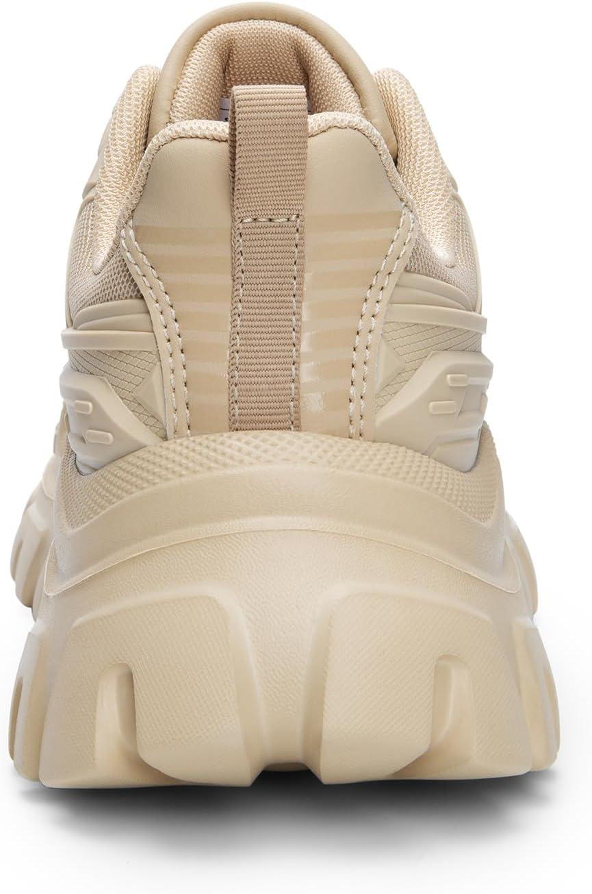 imageDREAM PAIRS Women Chunky Fashion Sneakers Platform Bold LaceUp Comfortable SneakersApricotbold