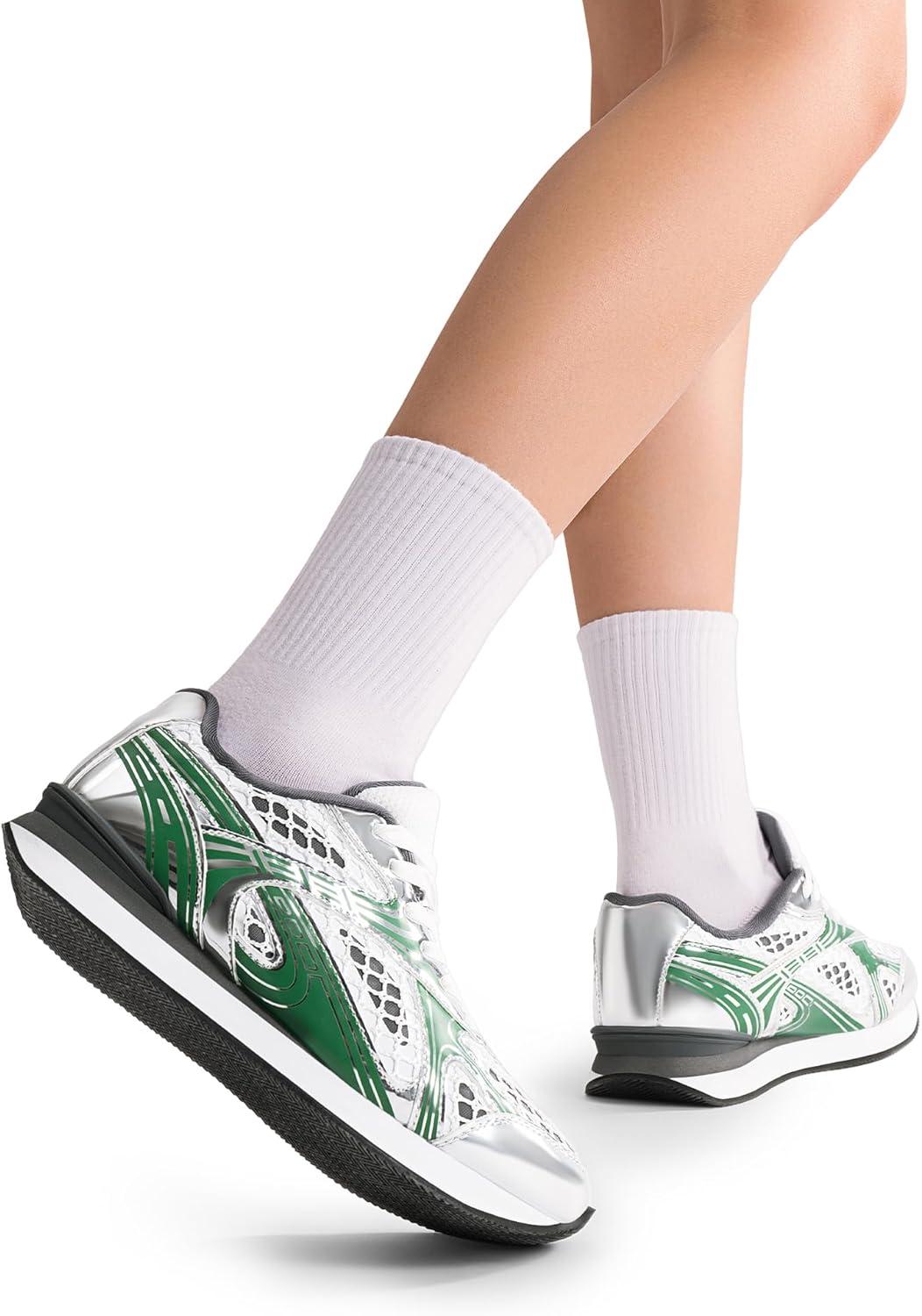 imageDREAM PAIRS Women Fashion Sneakers Walking Comfortable Breathable Stylish Lightweight Retro Classisc Casual Lace Up Sportstyle SneakerSilverGreen