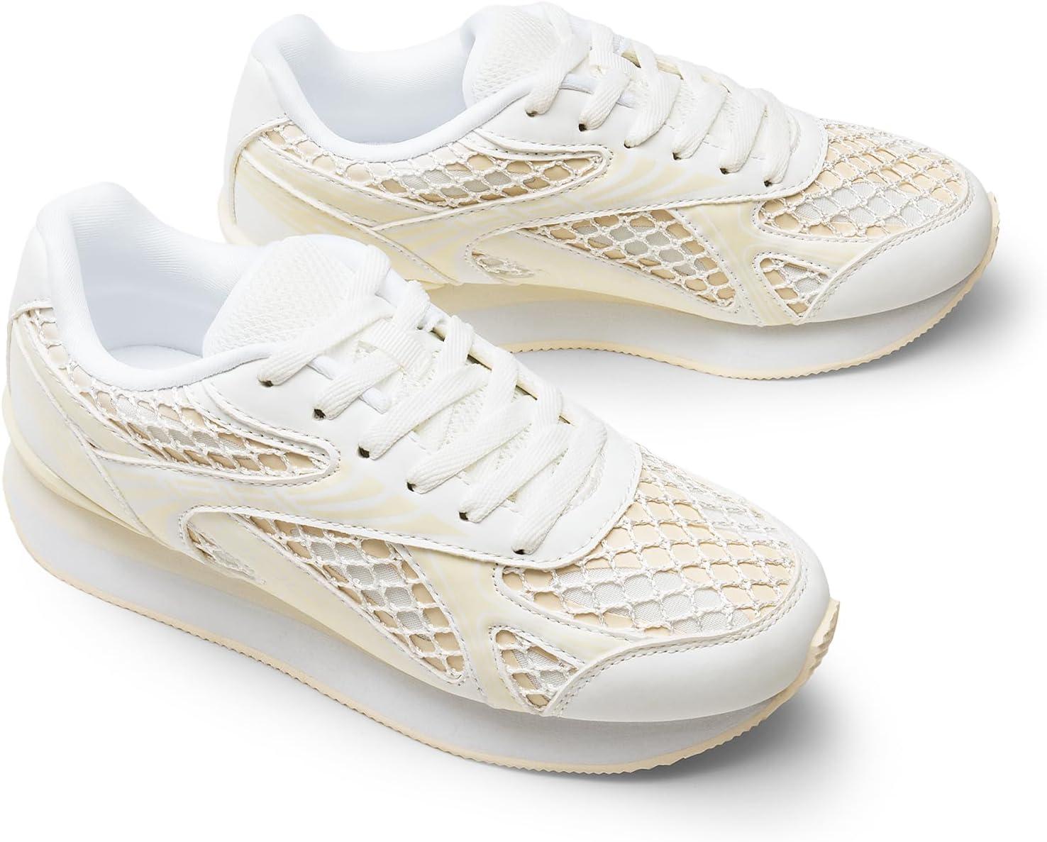 imageDREAM PAIRS Women Fashion Sneakers Walking Comfortable Breathable Stylish Lightweight Retro Classisc Casual Lace Up Sportstyle SneakerWhite