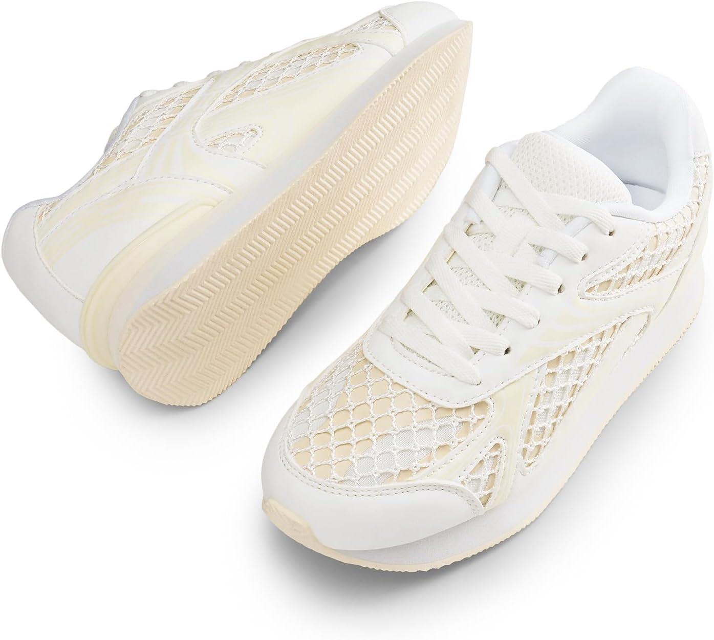 imageDREAM PAIRS Women Fashion Sneakers Walking Comfortable Breathable Stylish Lightweight Retro Classisc Casual Lace Up Sportstyle SneakerWhite