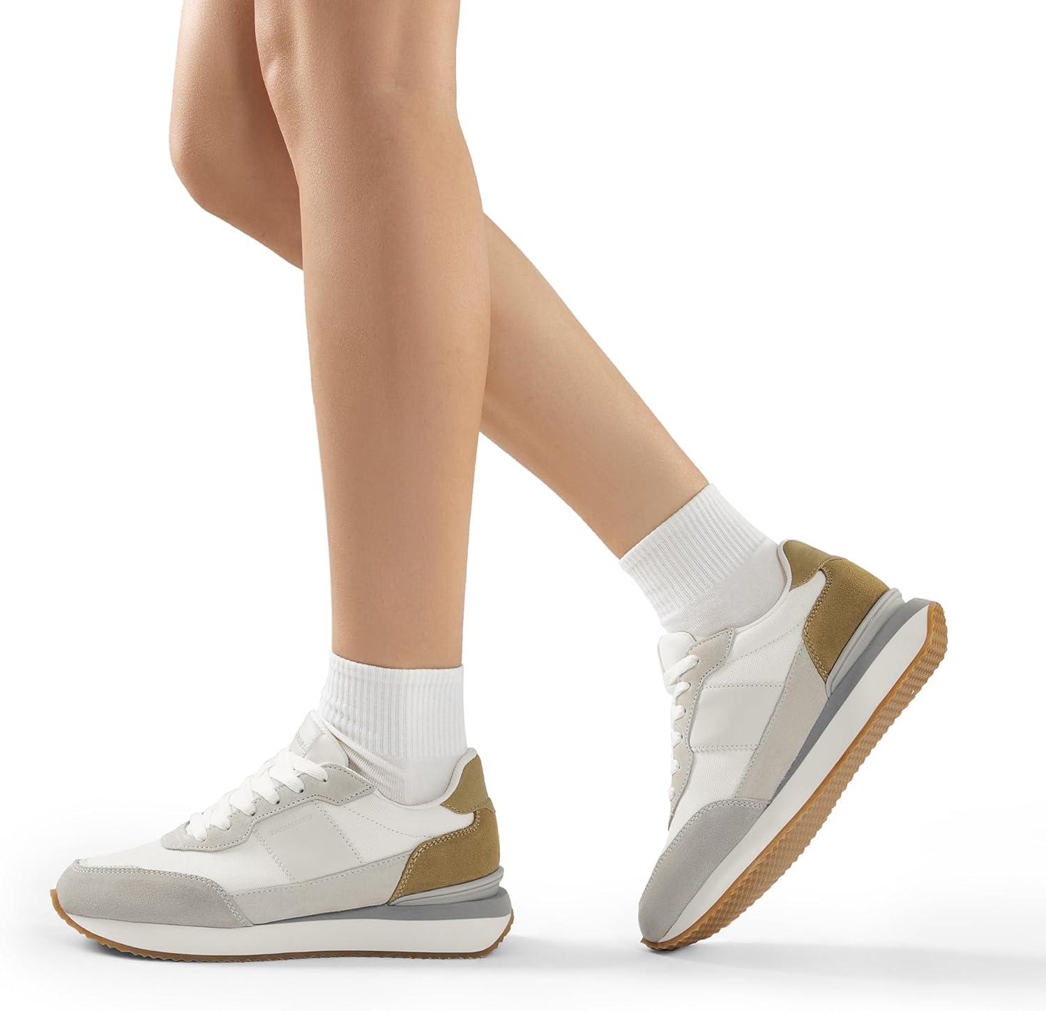 imageDREAM PAIRS Women Fashion Sneakers Walking Tennis Sports Athletic Comfortable Lightweight Running Lace Up Retro Classic Casual SneakerWhiteGreen