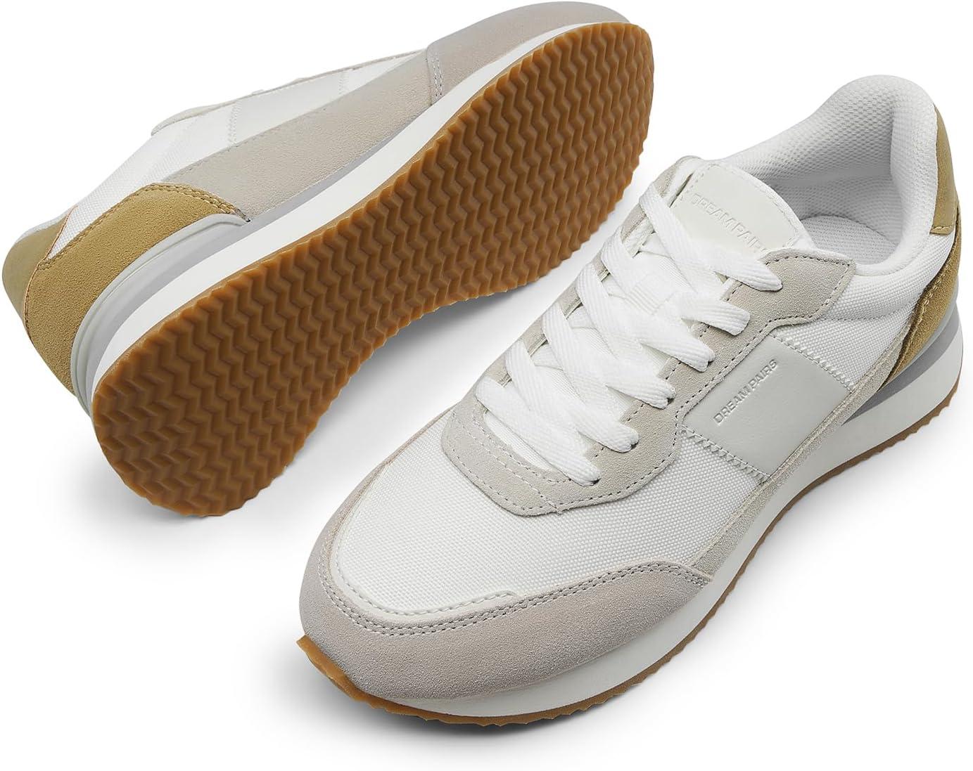 imageDREAM PAIRS Women Fashion Sneakers Walking Tennis Sports Athletic Comfortable Lightweight Running Lace Up Retro Classic Casual SneakerWhiteGreen