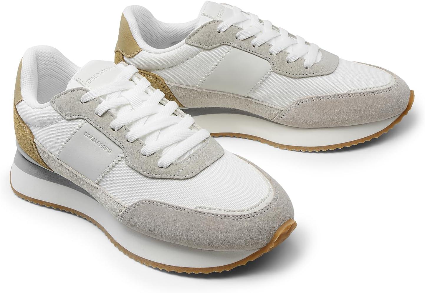 imageDREAM PAIRS Women Fashion Sneakers Walking Tennis Sports Athletic Comfortable Lightweight Running Lace Up Retro Classic Casual SneakerWhiteGreen