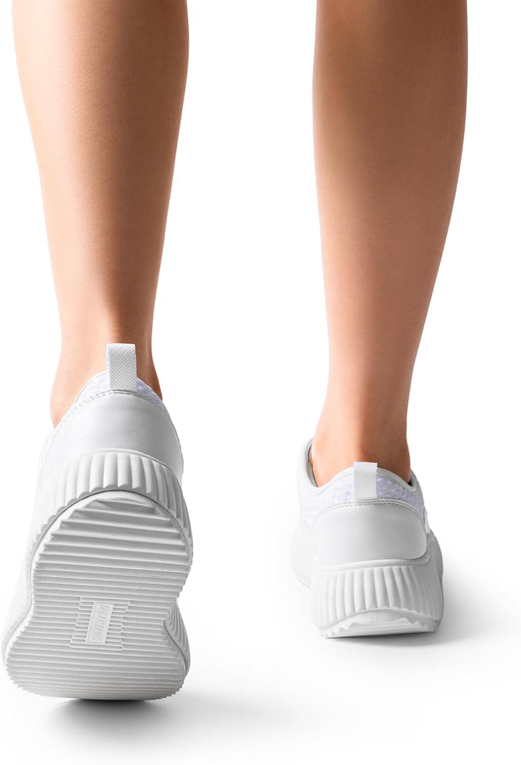 imageDREAM PAIRS Women Platform Chunky Lightweight Comfortable Casual LaceUp Sky Walking Fashion SneakersAll White