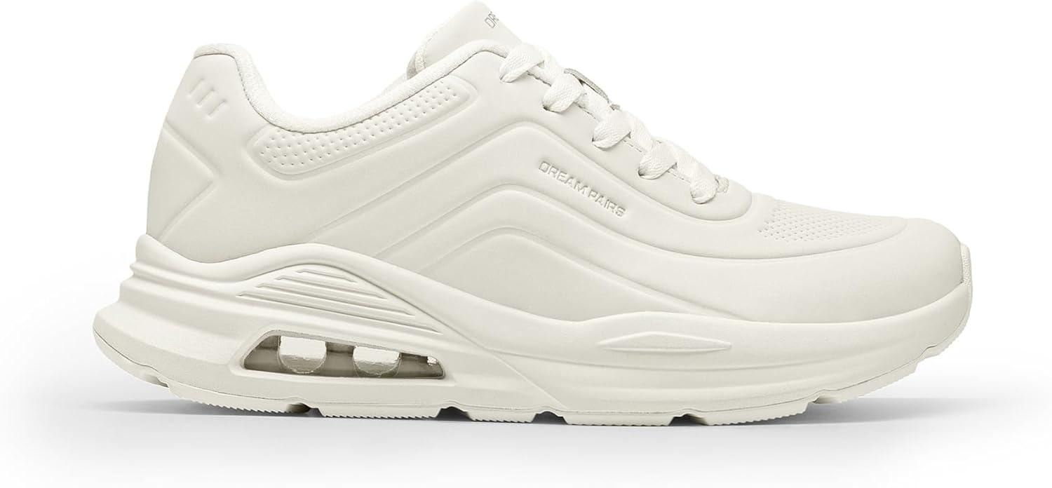 imageDREAM PAIRS Women Platform Wedge Walking Reese Chunky Shoes High Heel Air Cushion Casual Fashion SneakerBeige